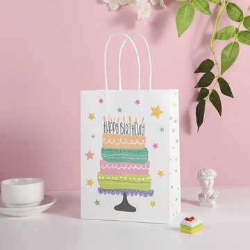 FIDDY Geschenkpapier 12 Geschenktüten, 4 verschiedene Designs von Papiertüten, Geschenktüten zum Geburtstagseinka