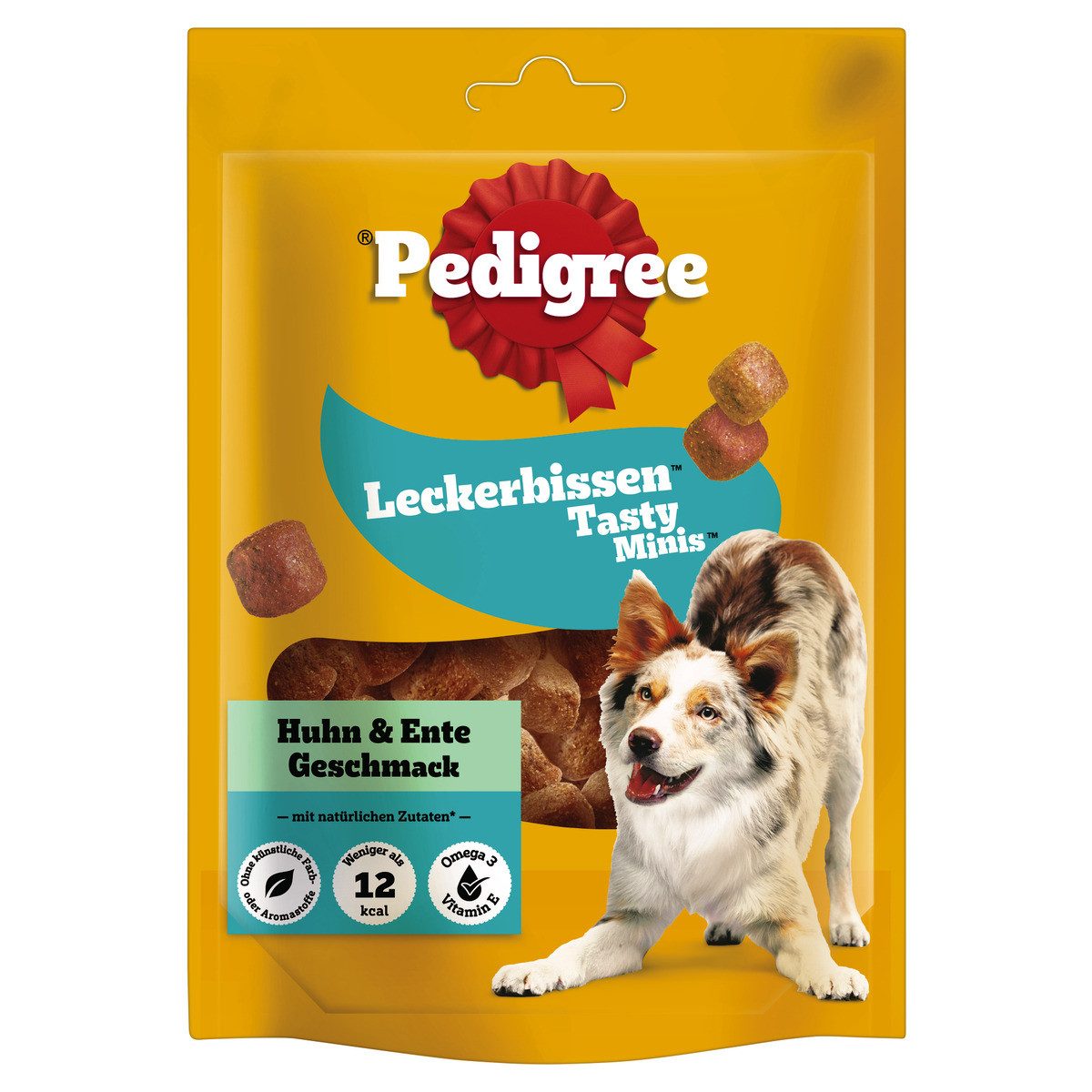 Pedigree Leckerbissen Tasty Minis mit Huhn- und Entengeschmack 130 g - 6 Stück, Snack für: Hund