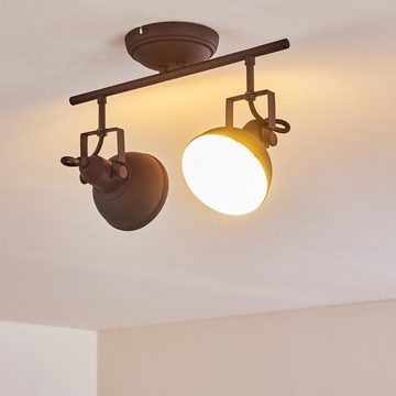 hofstein Deckenleuchte »Arazane« Deckenlampe aus Metall in Rostbraun/Weiß, ohne Leuchtmittel, mit verstellbaren Strahlern, 2xE14, Retro/Vintage Design