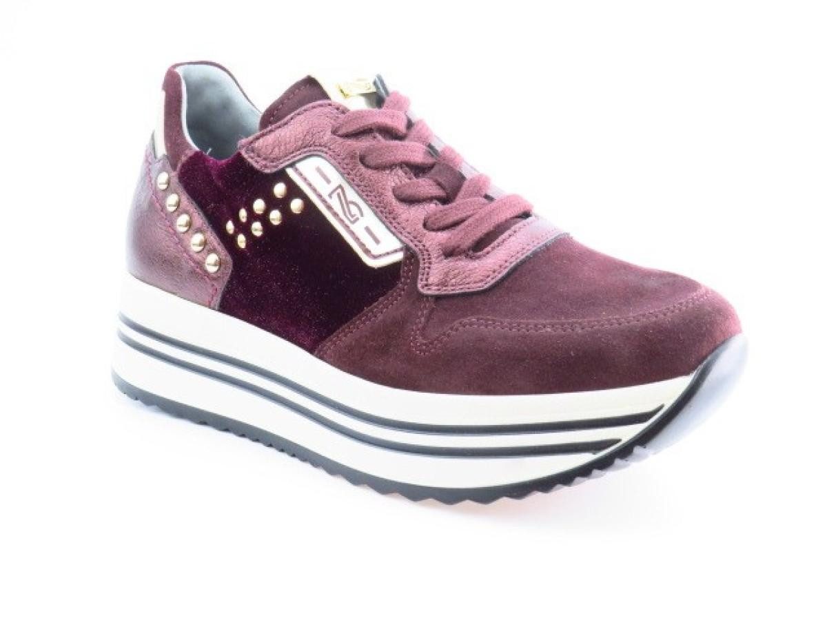 Nero Giardini Velour Met. bordo Sneaker
