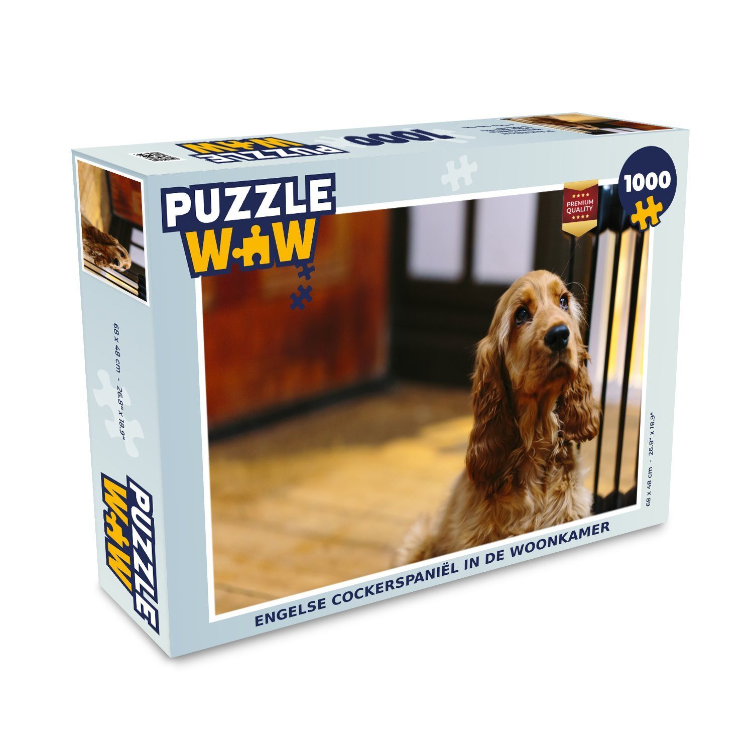 MuchoWow Puzzle Englischer Cockerspaniel im Wohnzimmer, 1000 Puzzleteile, Foto-Puzzle, Bilderrätsel, Puzzlespiele, Klassisch