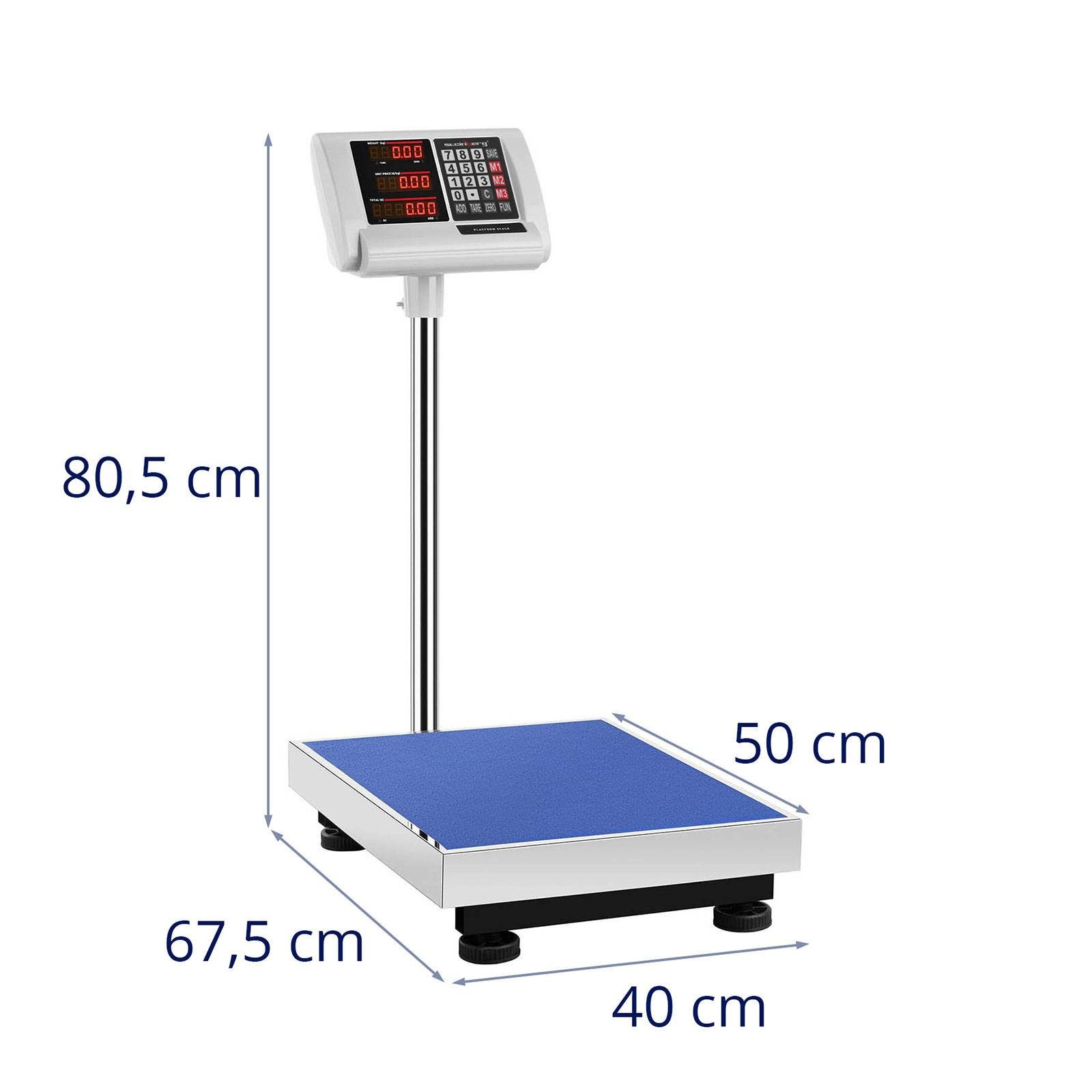 Steinberg Systems Präzisionswaage Plattformwaage 300 kg/ 50 g Bodenwaage Paketwaage Industriewaage 50x40 – Bild 5 von 5