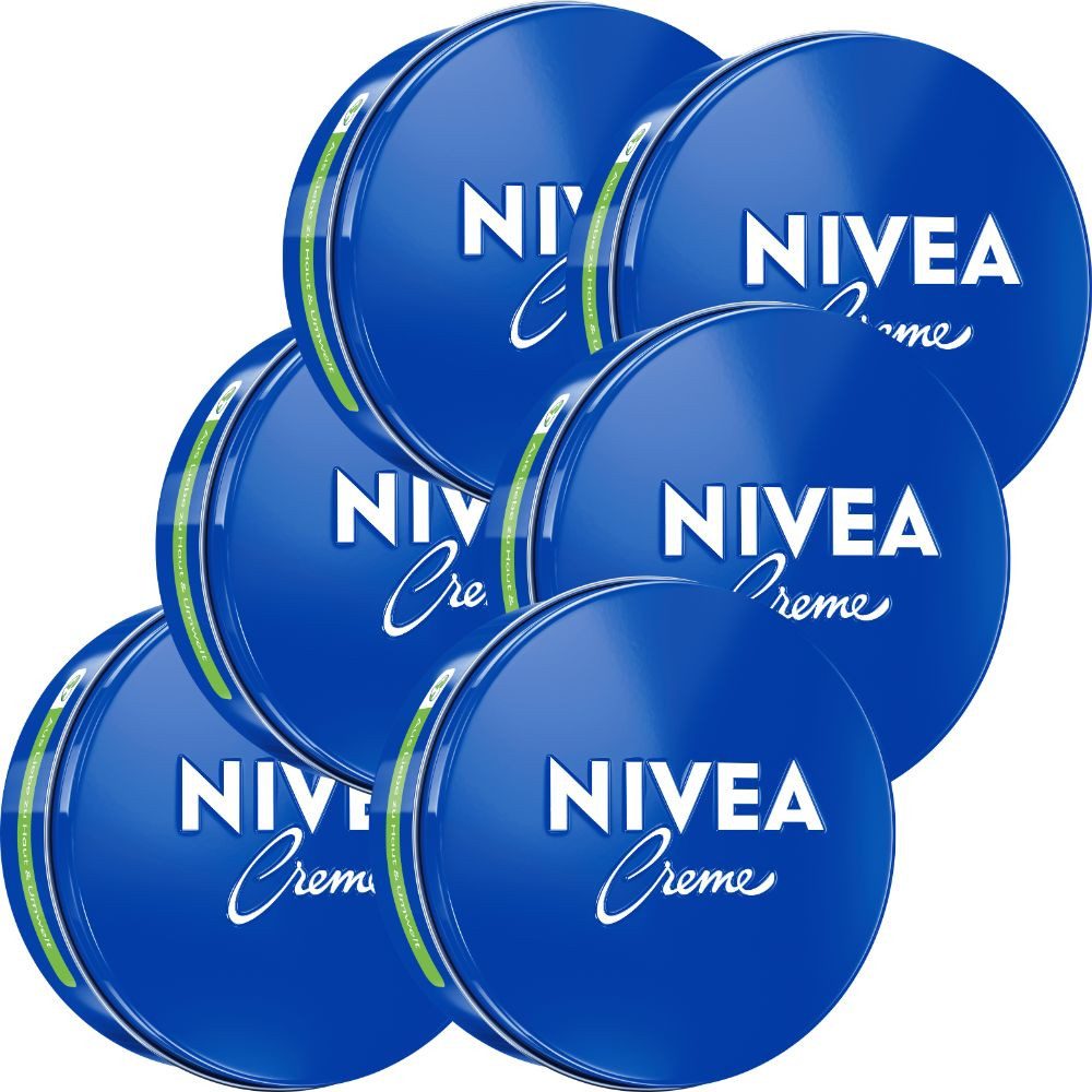 Nivea Feuchtigkeitscreme Creme Dose 6 x 250ml, 6-tlg., Reichhaltige Pflege für alle Hauttypen & jeden Tag