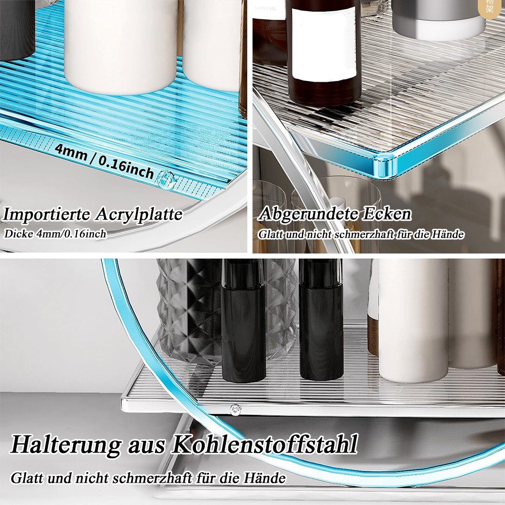 TUWENA Make-Up Organizer 2 Stöckiger Kosmetik Aufbewahrungskorb, Parfüm Organizer, Badezimmer Organizer für Kommode, Schlafzimmer, Wohnzimme