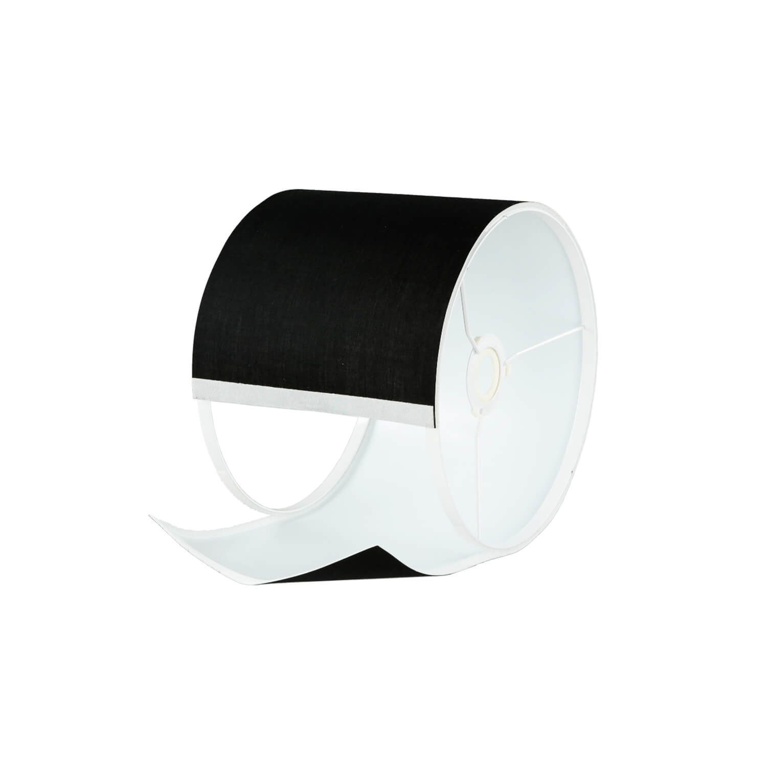 Licht-Erlebnisse Lampenschirm BASIC, Stoffschirm mit Klettverschluss Ø25cm Adapter für E14 E27 Schwarz