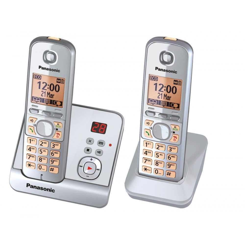 Panasonic Panasonic KX-TG6722GS Telefon mit Smart-Taste. Schnurloses DECT-Telefon (Schnurgebundenes/Schnurloses Telefon Combo)