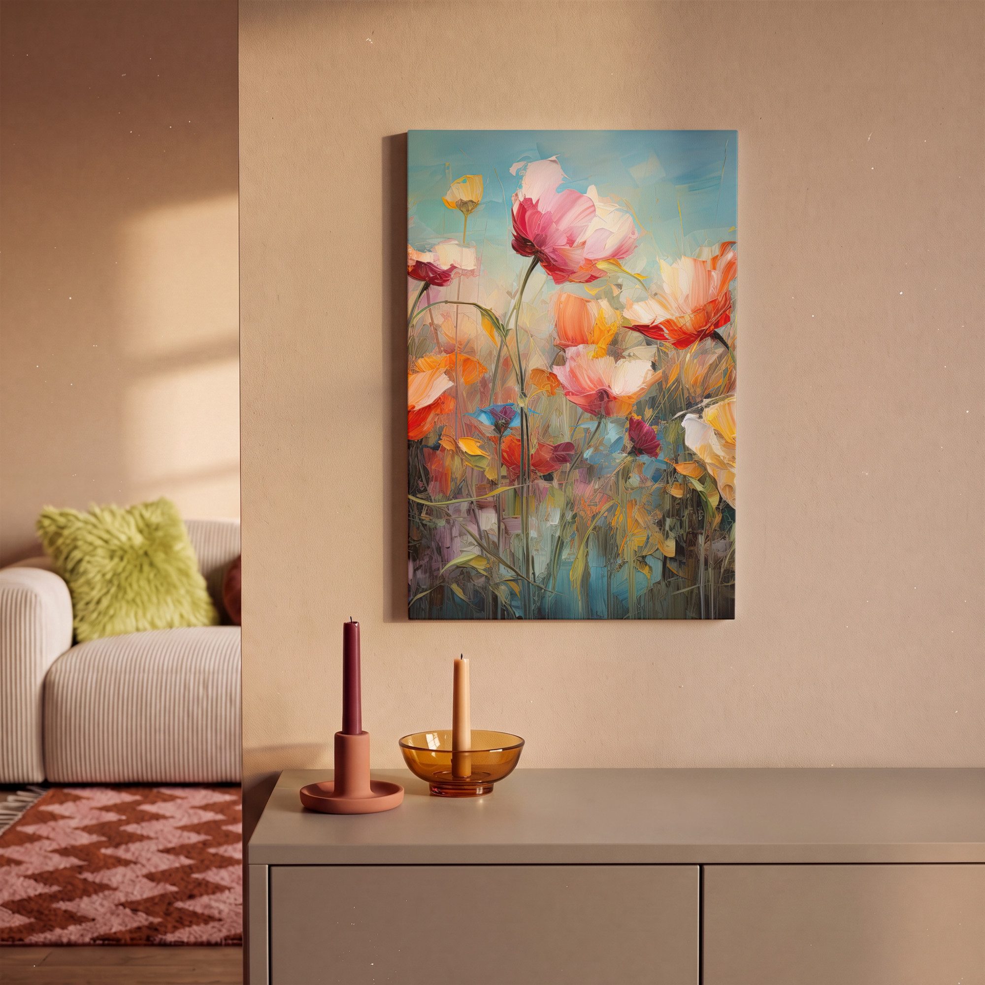 OneMillionCanvasses® Leinwandbild Blumen - Aquarell - Kunst - Botanisch - Natur, Fotodruck (1 St), Leinwand Canvas Wandbild, Wanddekoration 20x30 cm – Bild 2 von 5