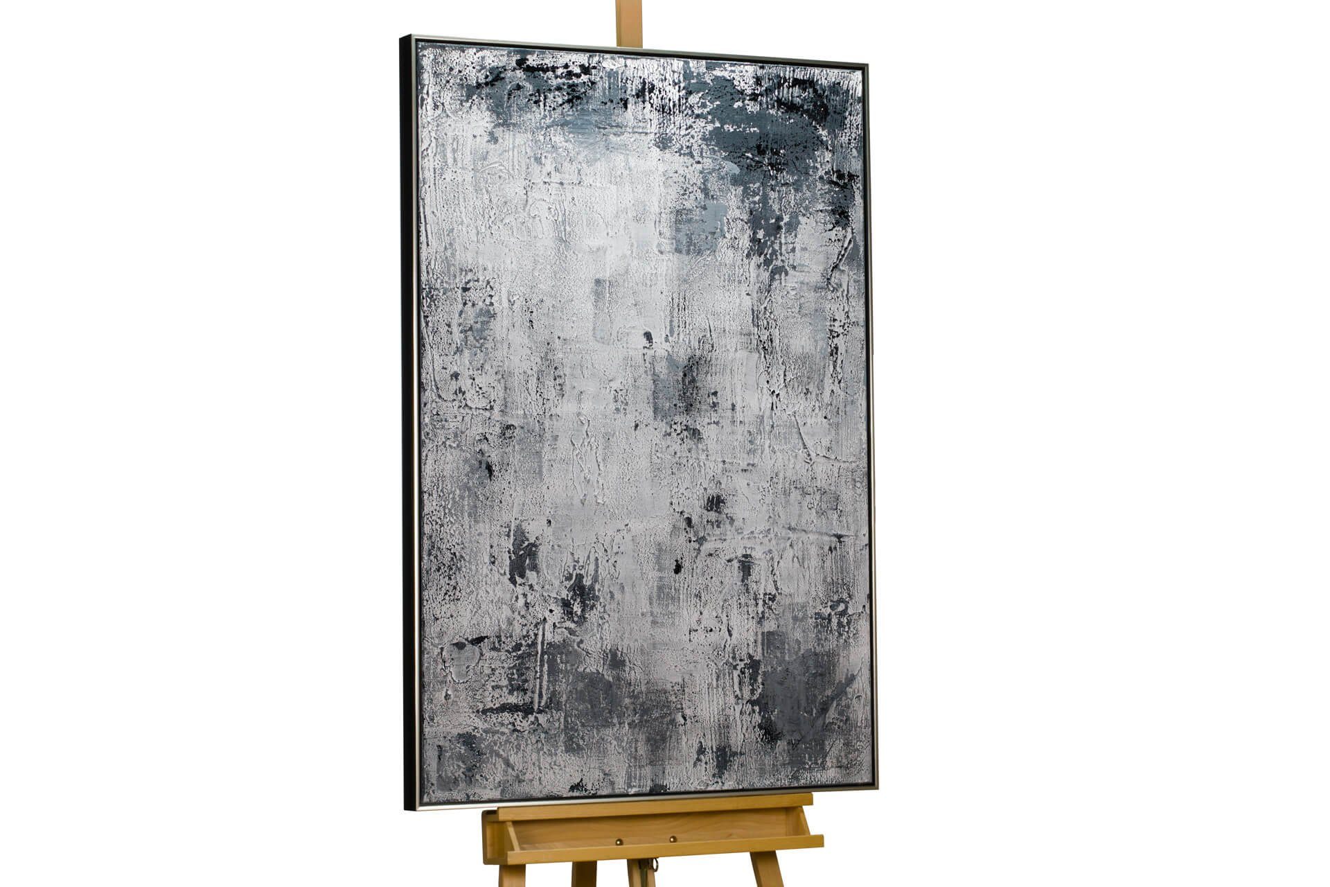 KUNSTLOFT Gemälde Stonewashed 83x123 cm, Leinwandbild 100% HANDGEMALT Wandbild Wohnzimmer