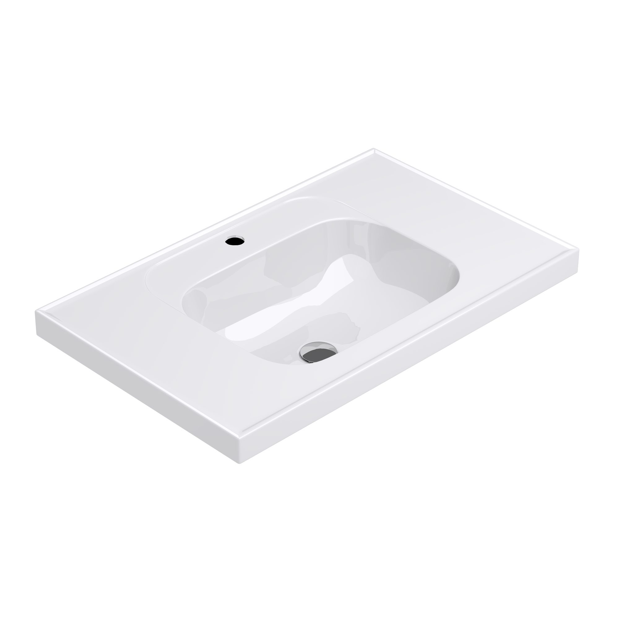doporro Waschbecken Einbauwaschbecken aus Mineralguss Weiß Waschtisch Waschplatz Col3601