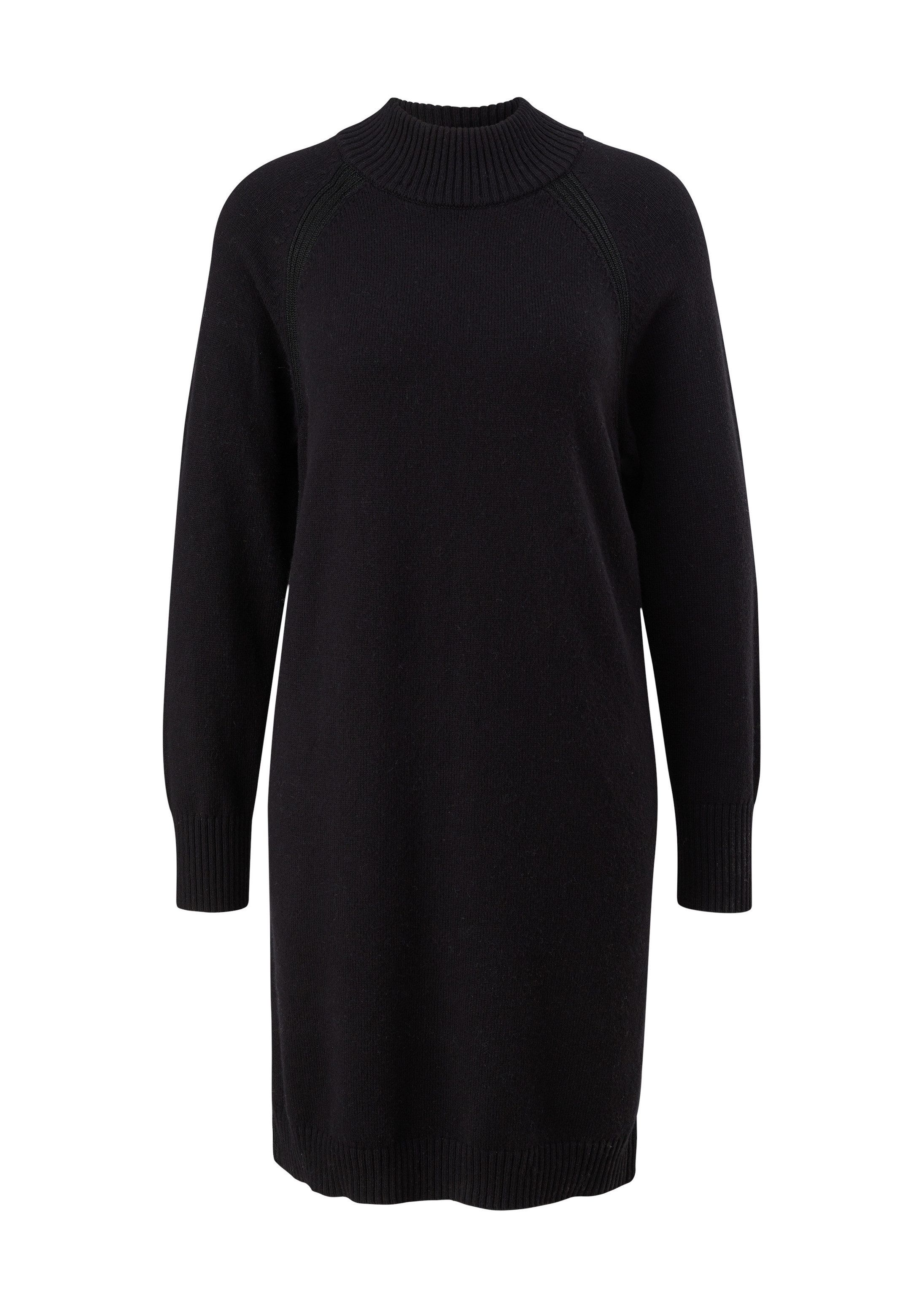comma Minikleid Kleid Kurzes Strickkleid mit Rippblende