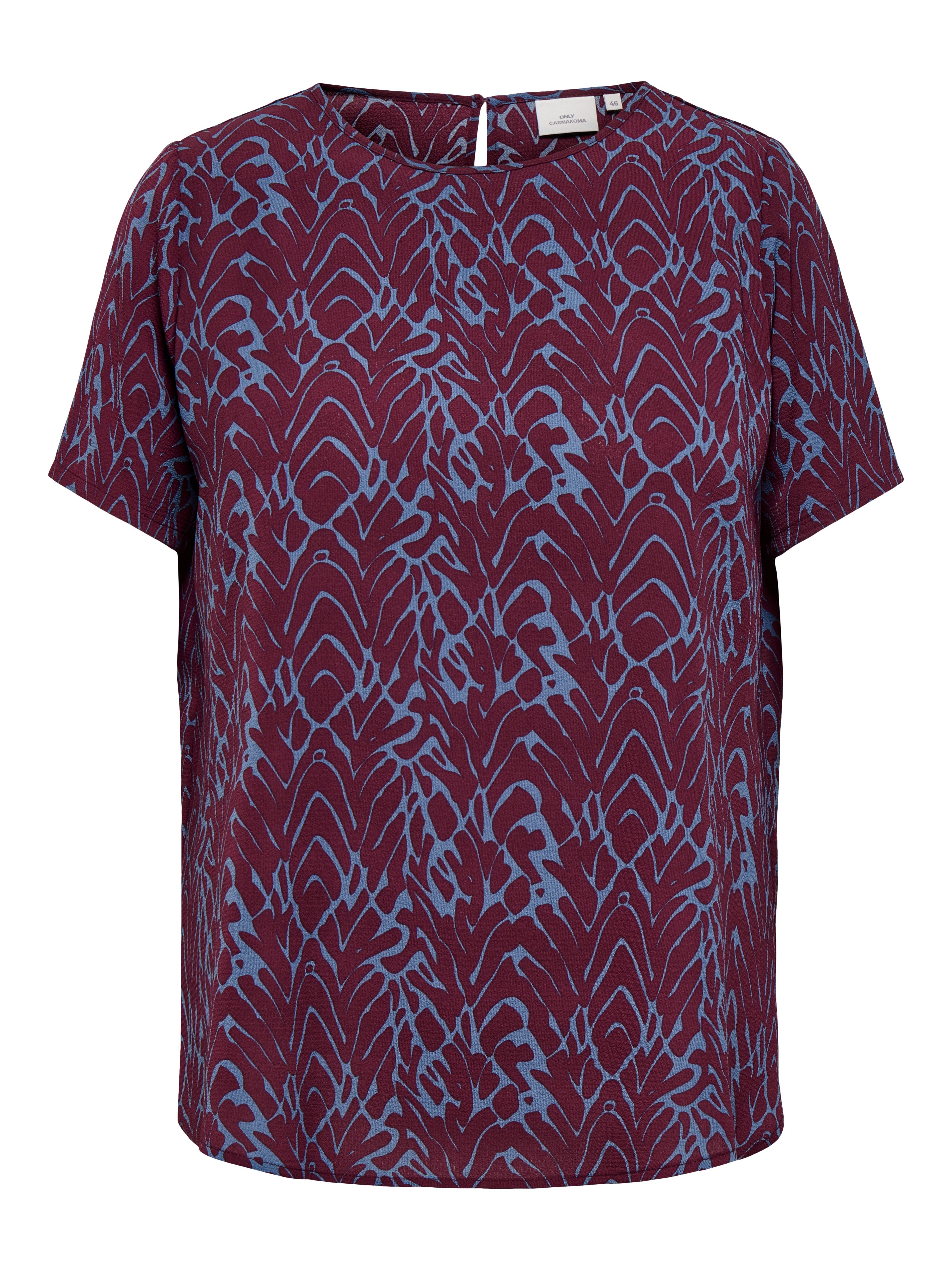 ONLY CARMAKOMA Shirtbluse CARVICA SS TOP WVN NOOS Materialmix, regular fit