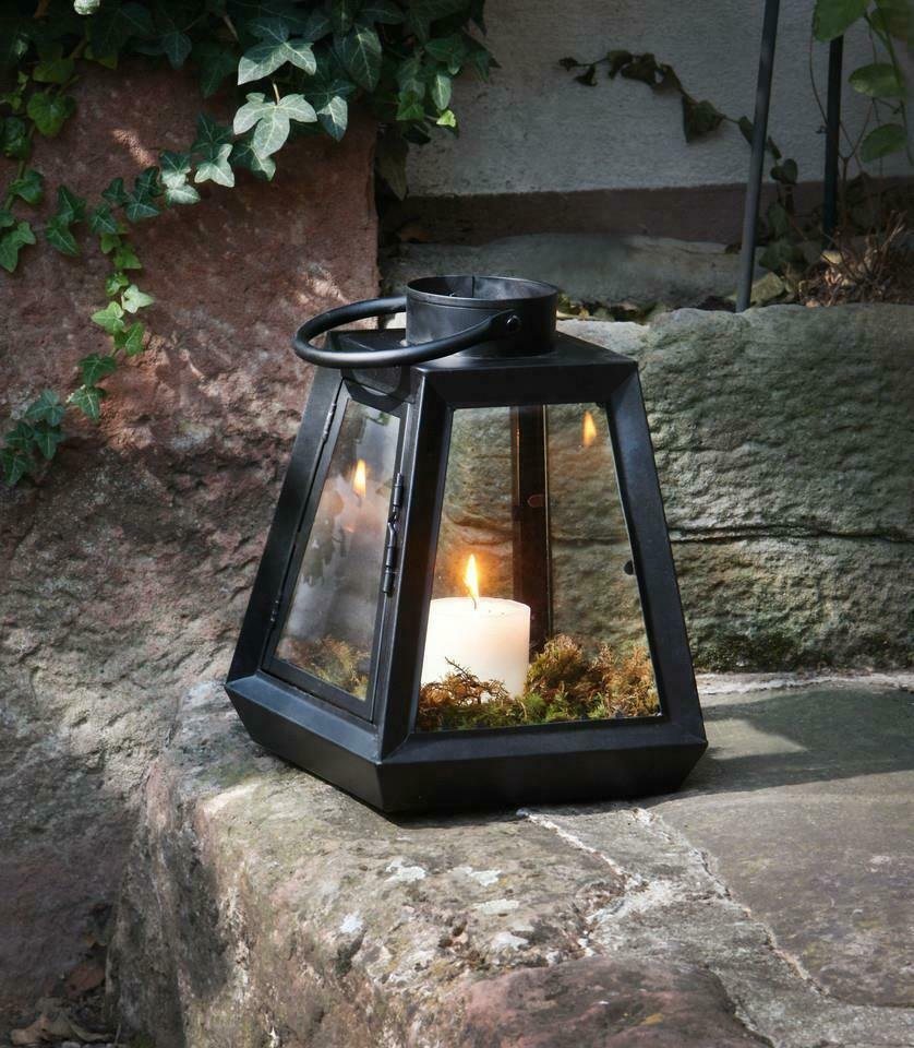 Home-trends24.de Kerzenlaterne Laterne Modern Kerzenhalter Windlicht Deko  Garten Terrasse Glas