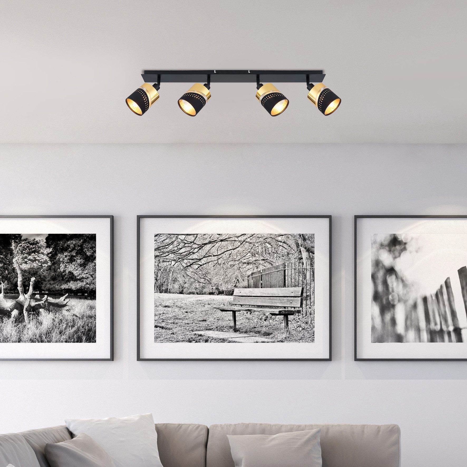 GLOBO LIGHTING Deckenstrahler OR, ohne Leuchtmittel, Deckenspot/schwarz/gol günstig online kaufen