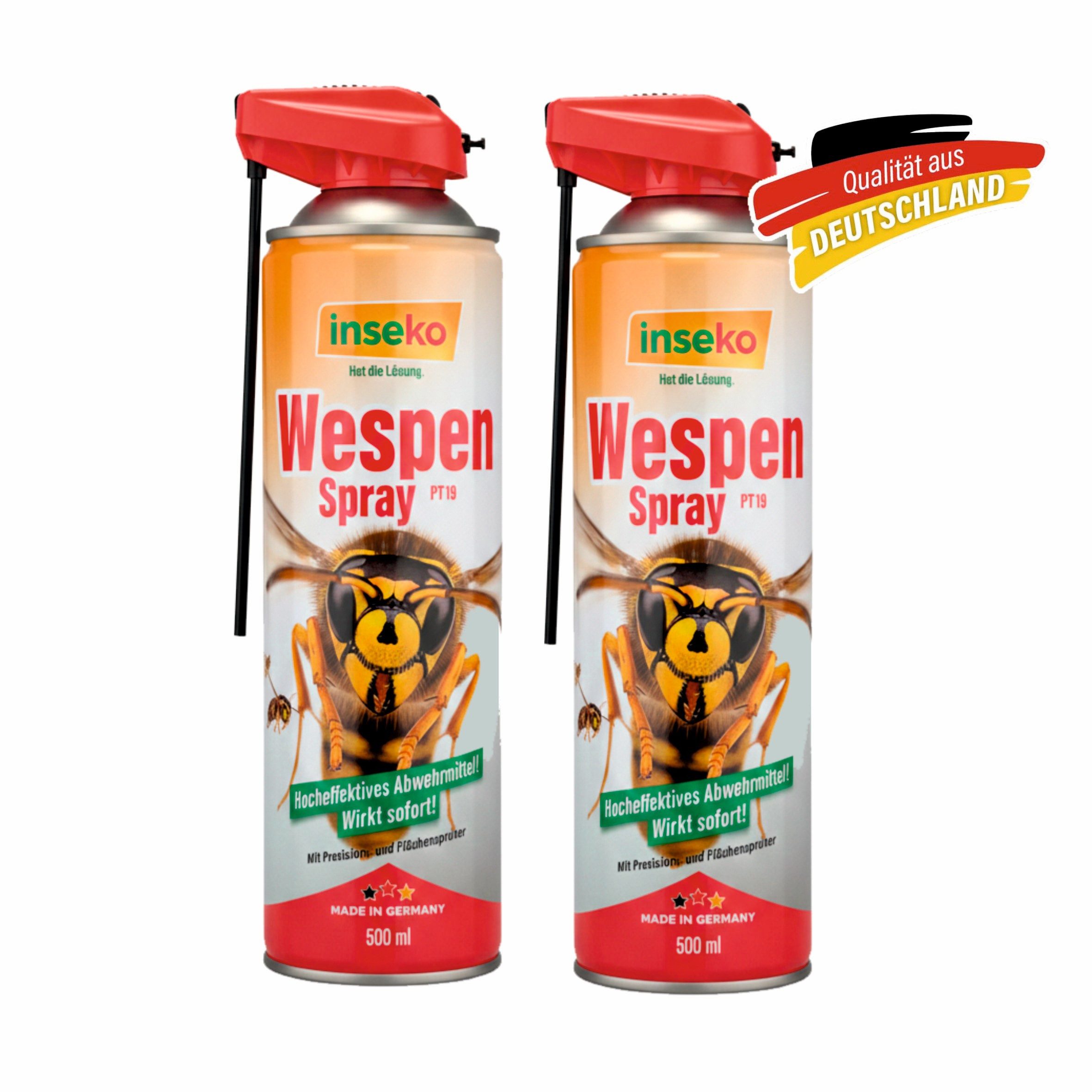 Inseko Wespenspray 2x inseko Wespenspray 500 ml - effektive Sofortwirkung (PT19), 2-St., gegen Wespen & Wespennester
