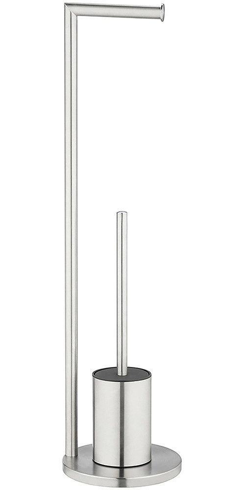 WENKO WC-Garnitur Modell Ferla, Standgarnitur aus Edelstahl mit Toilettenpa günstig online kaufen