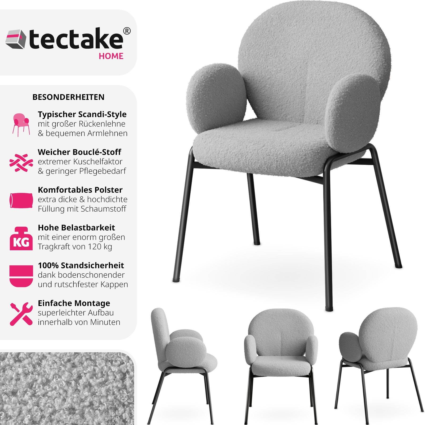tectake Esszimmerstuhl Stuhl (Set, 4 St), günstig online kaufen