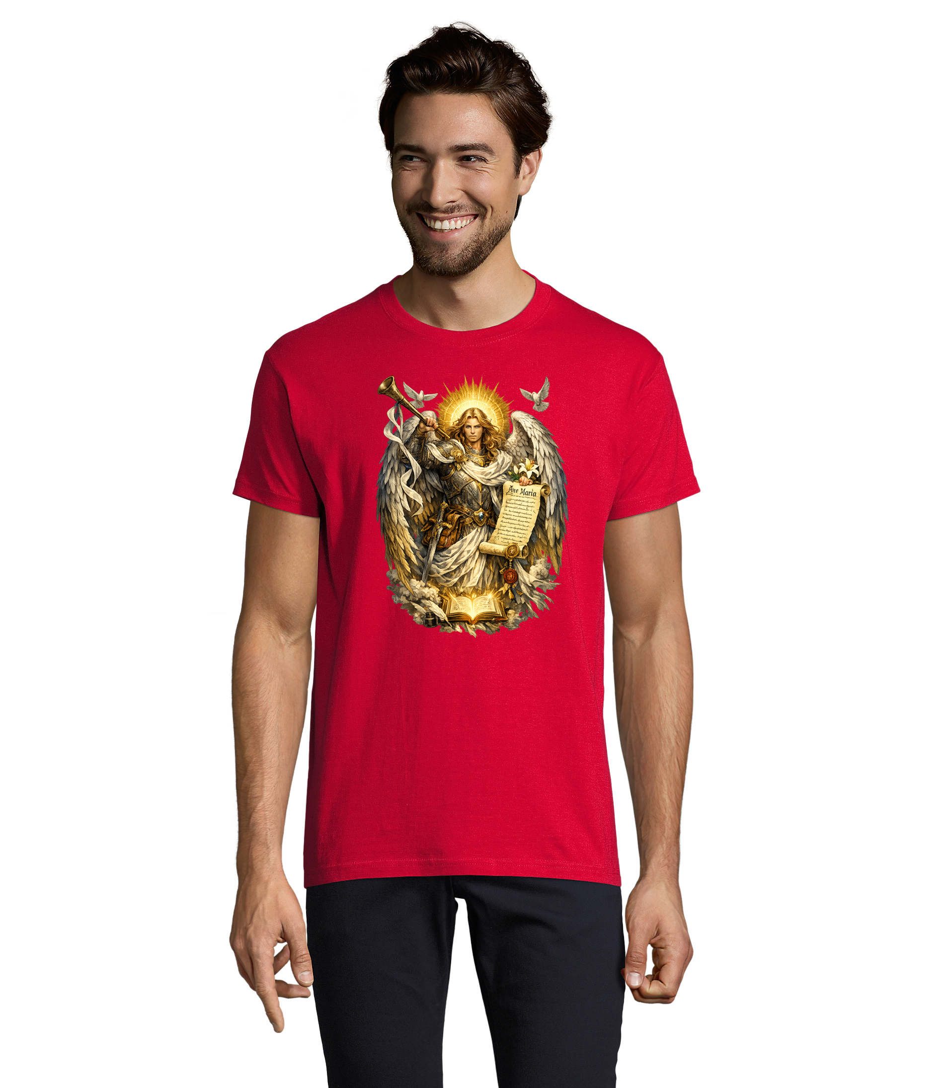 T-Shirt ErzengelGabriel Herren T Shirt Print Engel Posaune Motiv