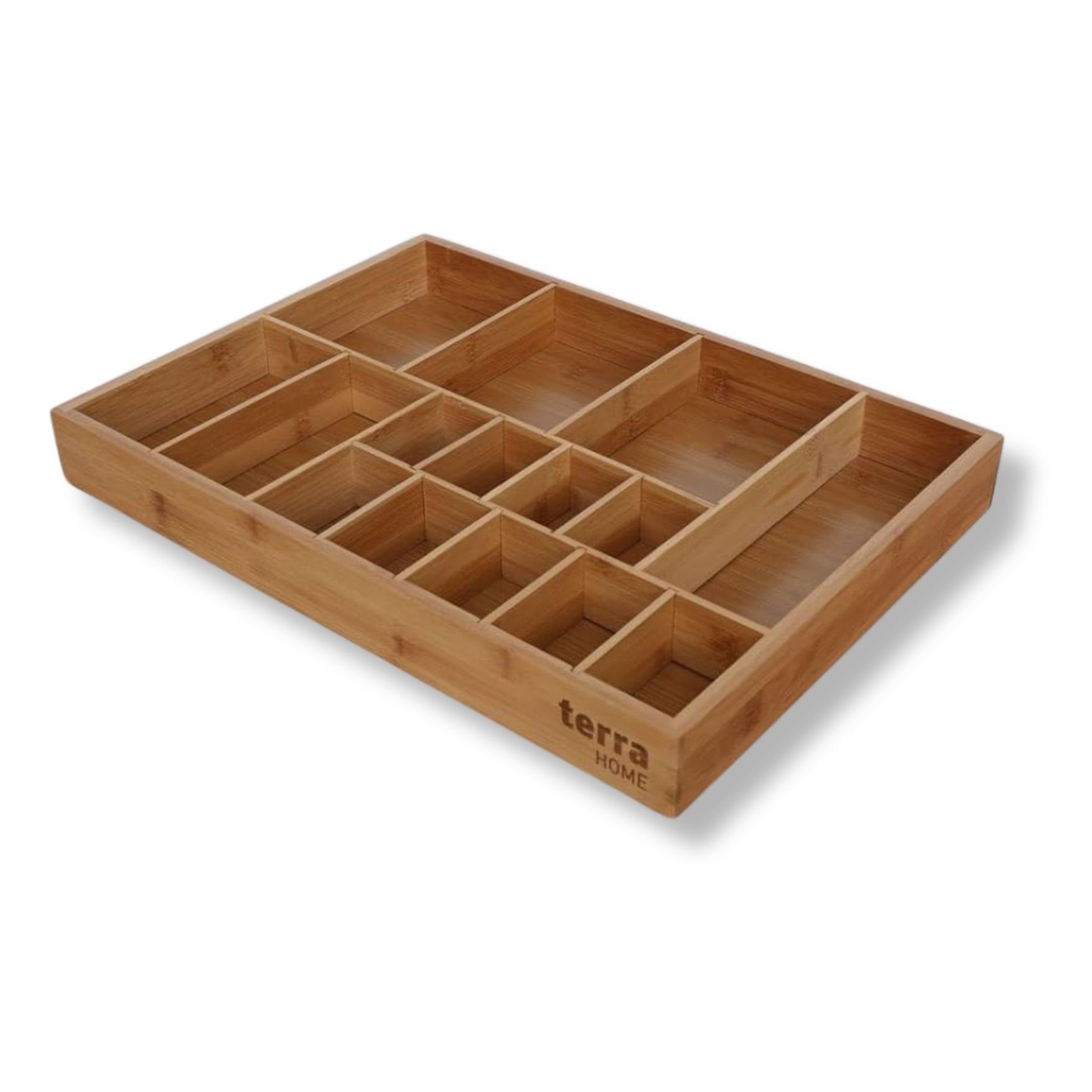 Organizer oder Terra Organizer Für 44x32x5 cm, Besteckkasten Schublade Home als besteck Besteckeinsatz Bambus
