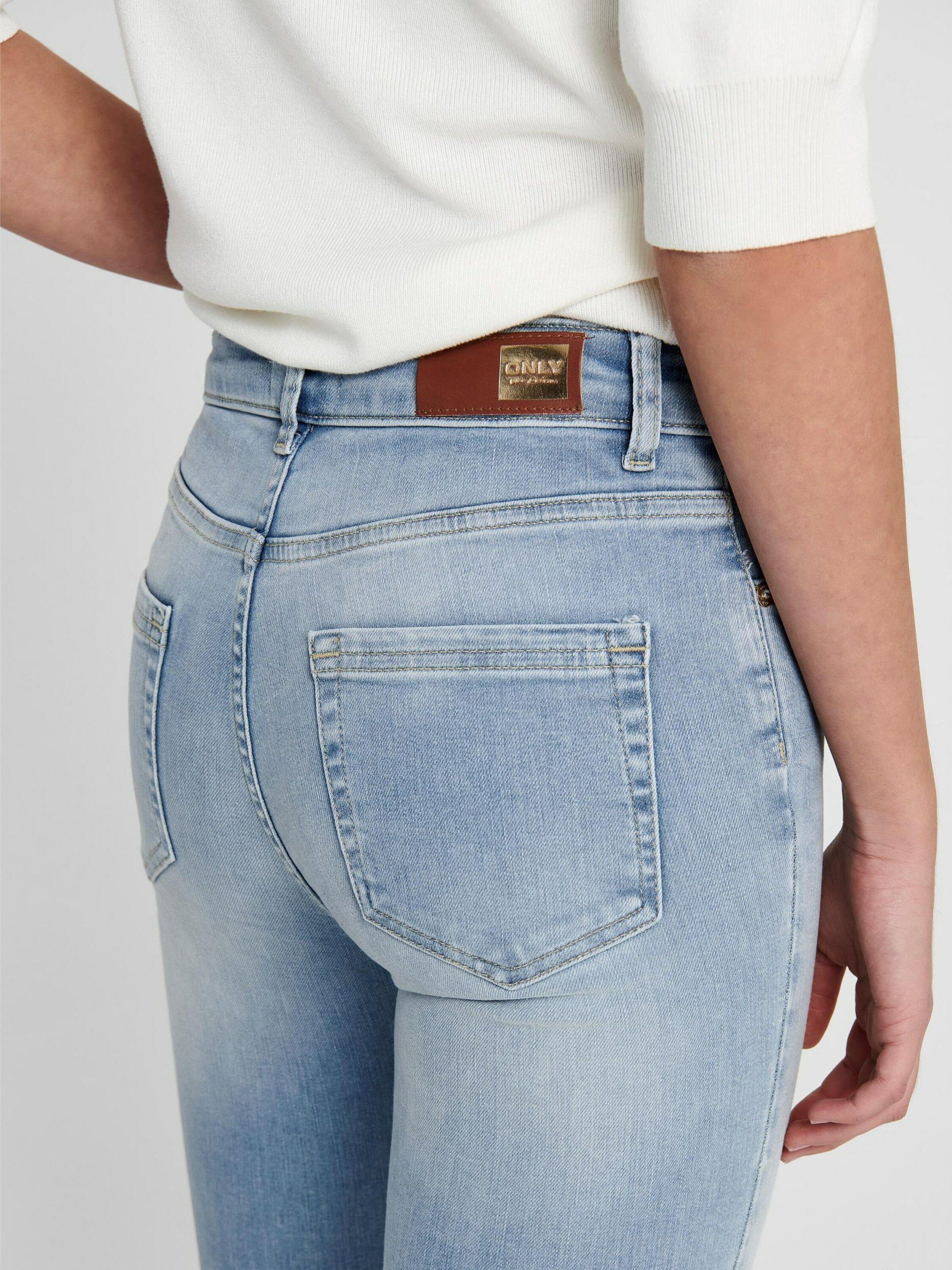 ONLY Ankle-Jeans "ONLBLUSH MID SK ANK RAW" mit leicht ausgefranstem Beinabs günstig online kaufen