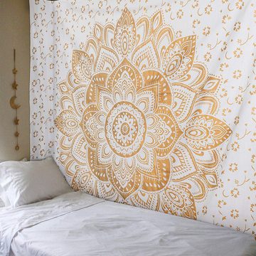 Wandteppich Blumenmuster Mandala Wandteppich,Wandbehang für Schlafzimmer, Büro, Welikera, Höhe: 200 mm