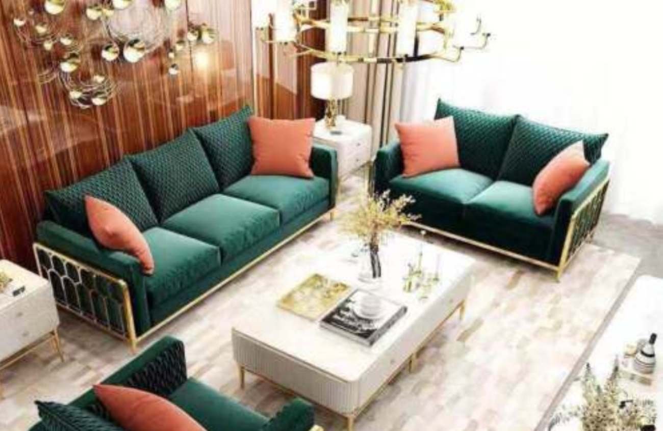 JVmoebel Wohnzimmer-Set, Velvet Samt Set Sofa Couch Sitz 3+2 Möbel Design Polster Garnitur