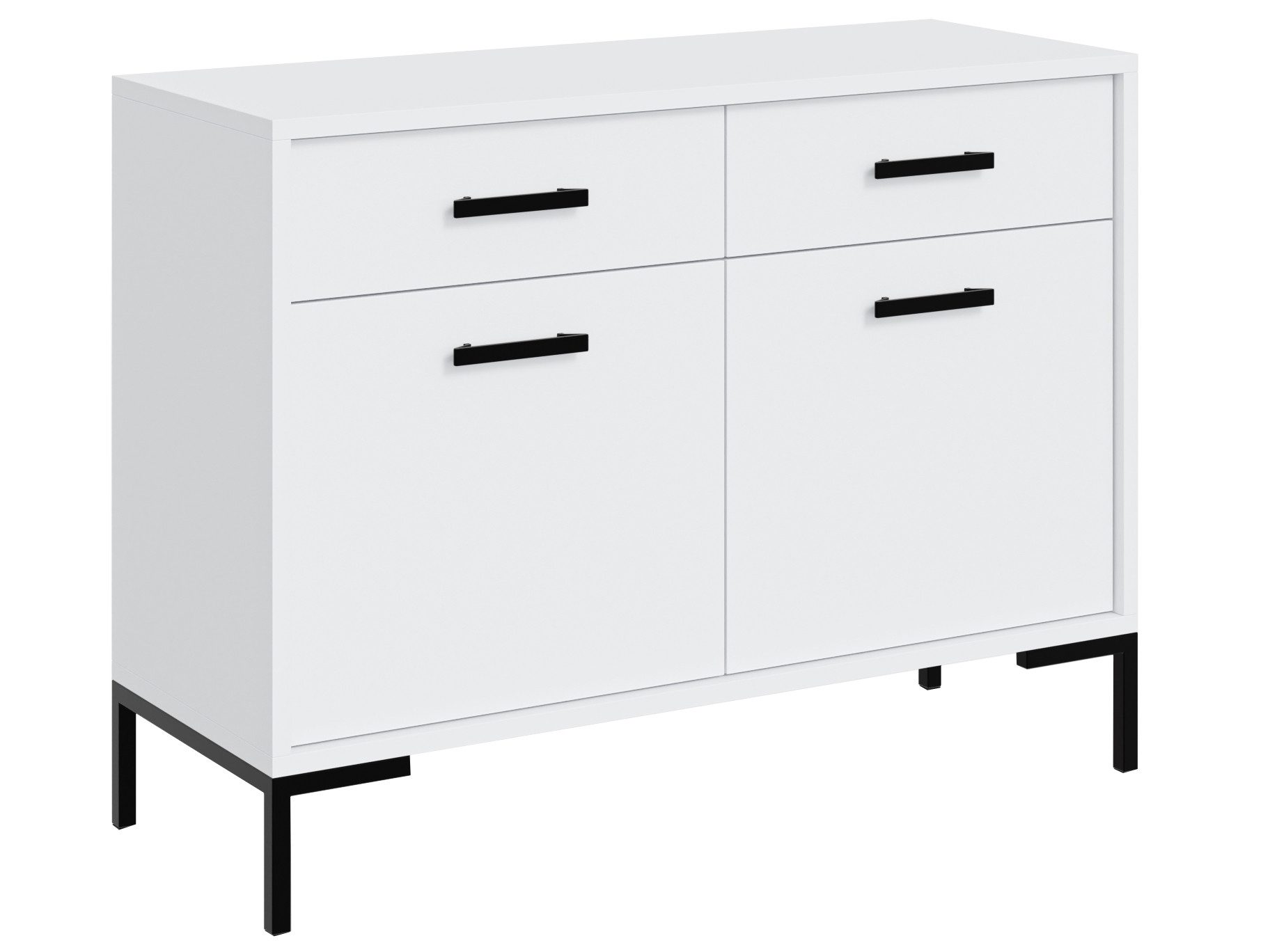 Beautysofa Kommode SELENA mit 2 Türen und 2 Schubladen (Metallfüße, Sideboard in Weiß oder Kaschmir), Schlafzimmer Kommode Breite: 100 cm