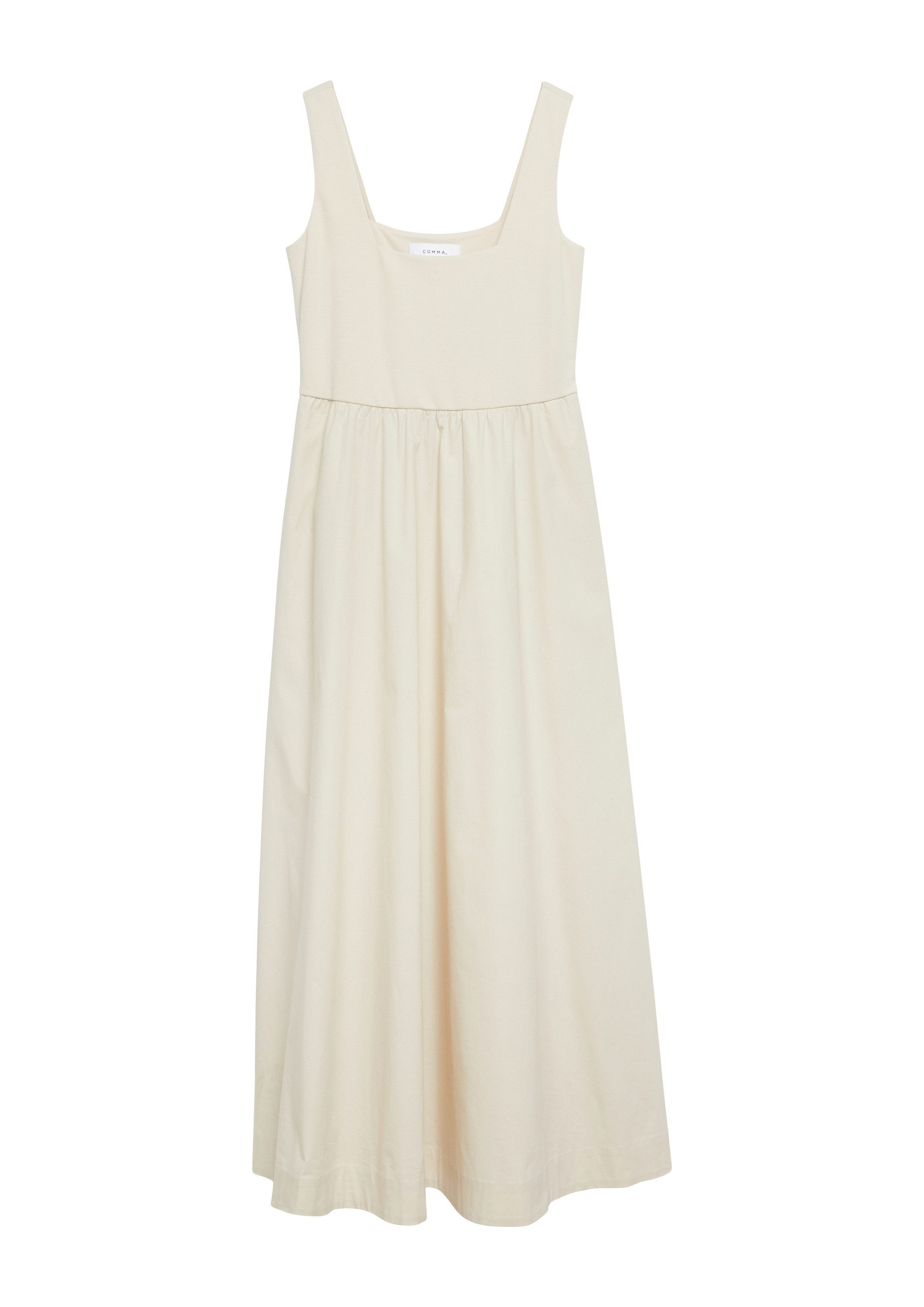 comma Midikleid Kleid Kleid im Fabricmix mit Popeline-Rock und Eingrifftaschen