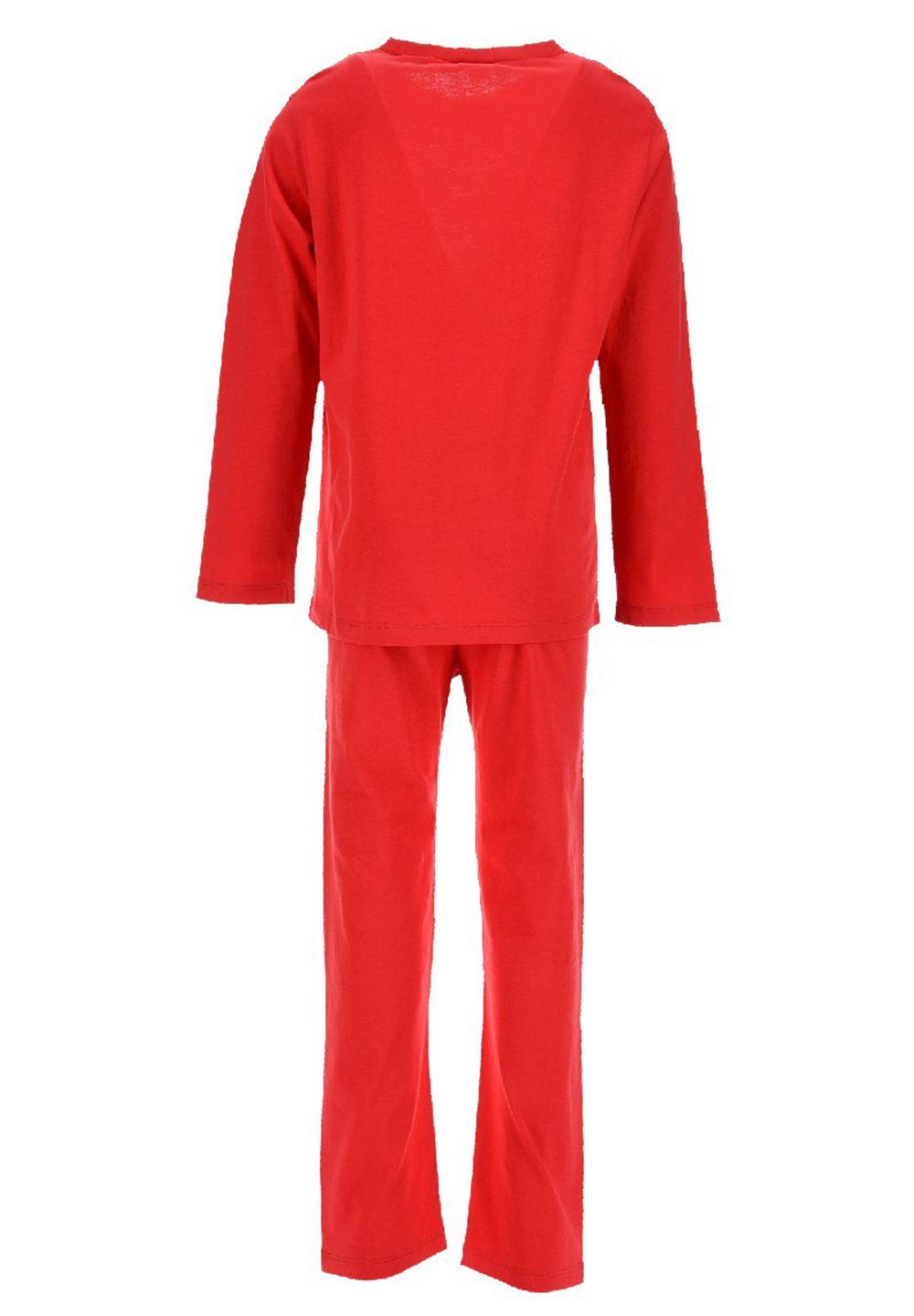 PAW PATROL Schlafanzug Kinder Jungen Rot Pyjama T-Shirt Marshall Schlafhose + Langarm Rubbles Langarmshirt Chase