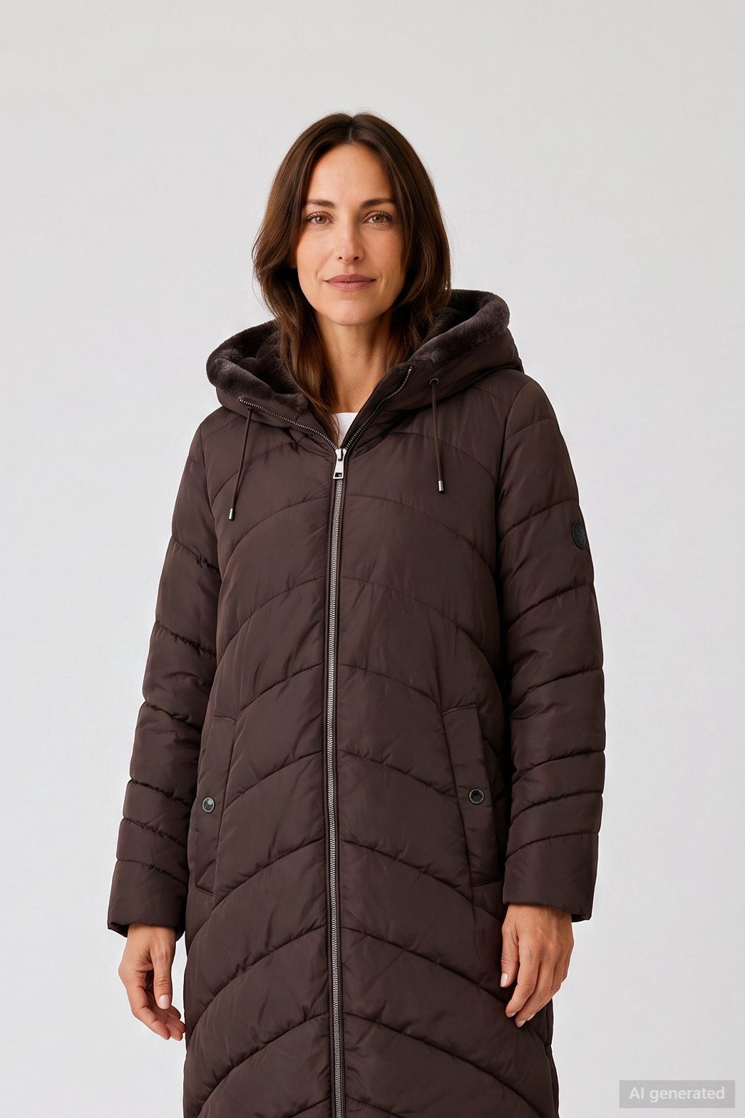 Barbara Lebek Steppmantel warmer Wintermantel Damen mit Webpelz