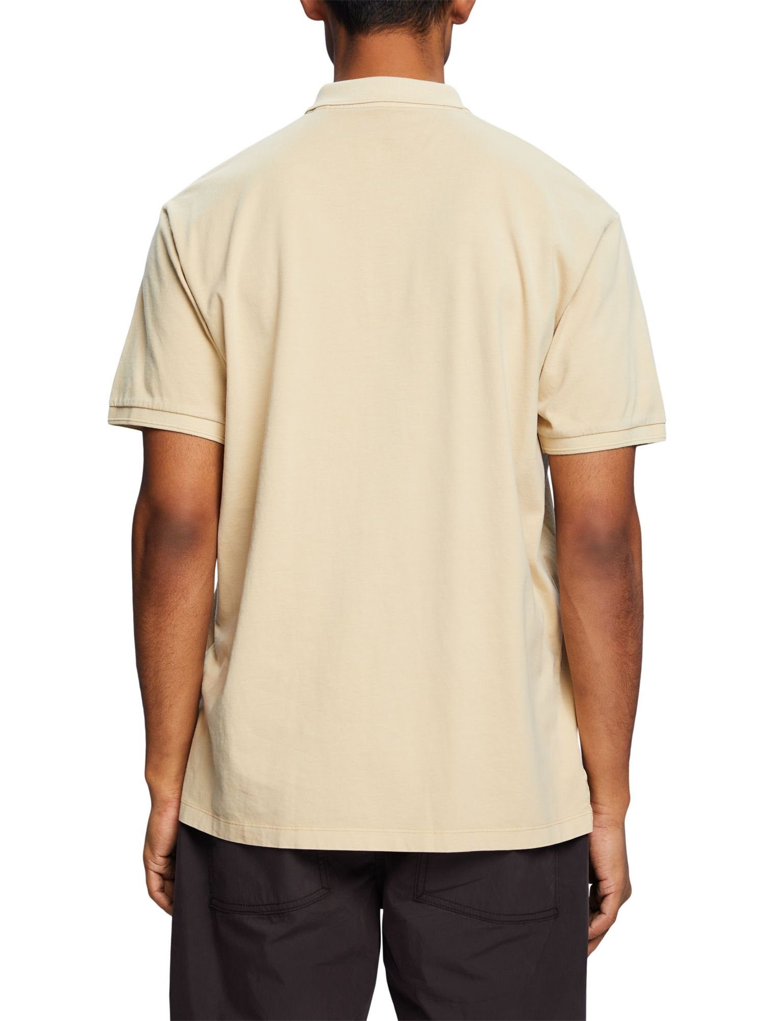 edc SAND Esprit Langarm-Poloshirt aus Poloshirt Jersey by