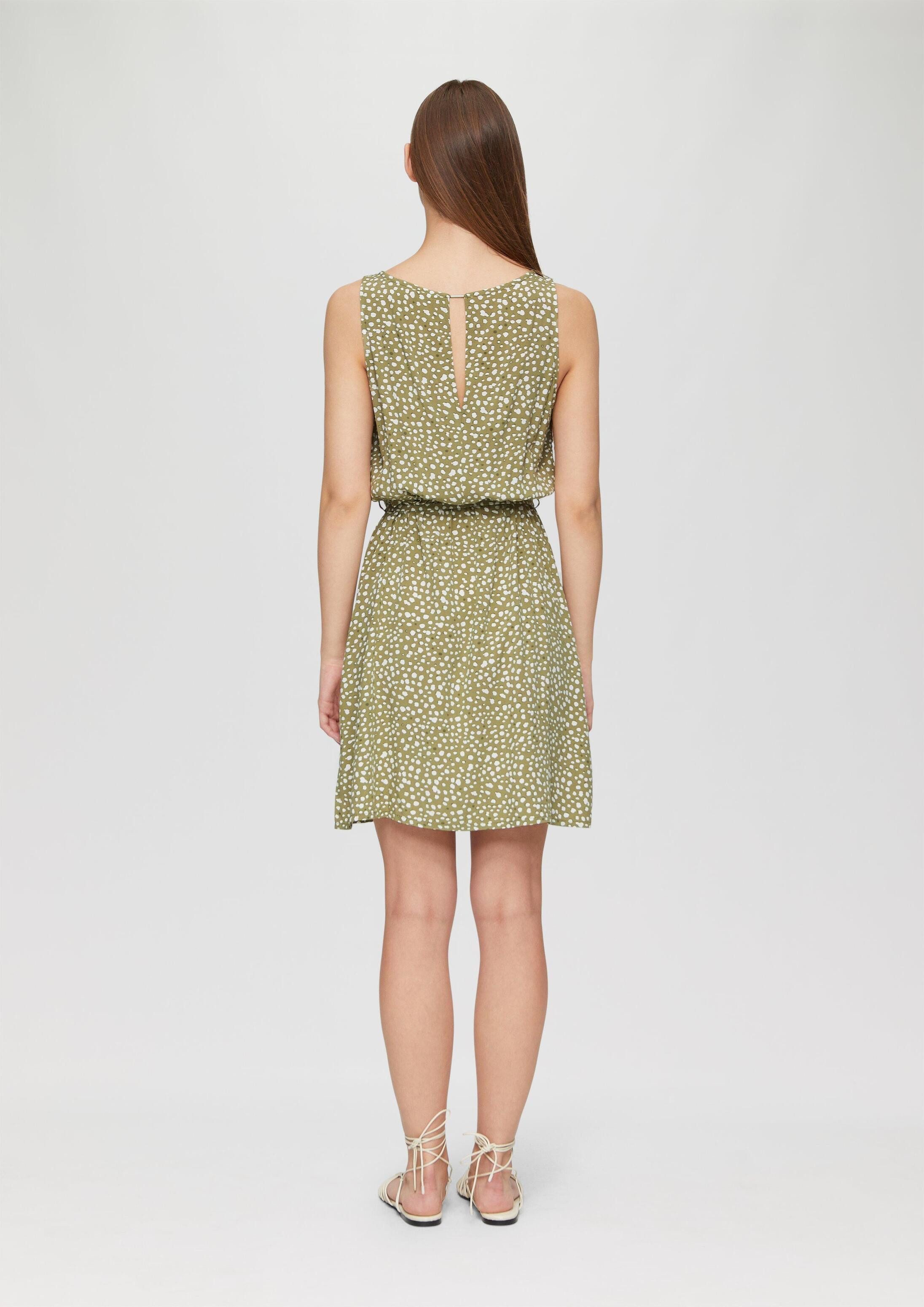 QS Minikleid Kleid Viskose-Kleid mit Cut-out und Bindeband