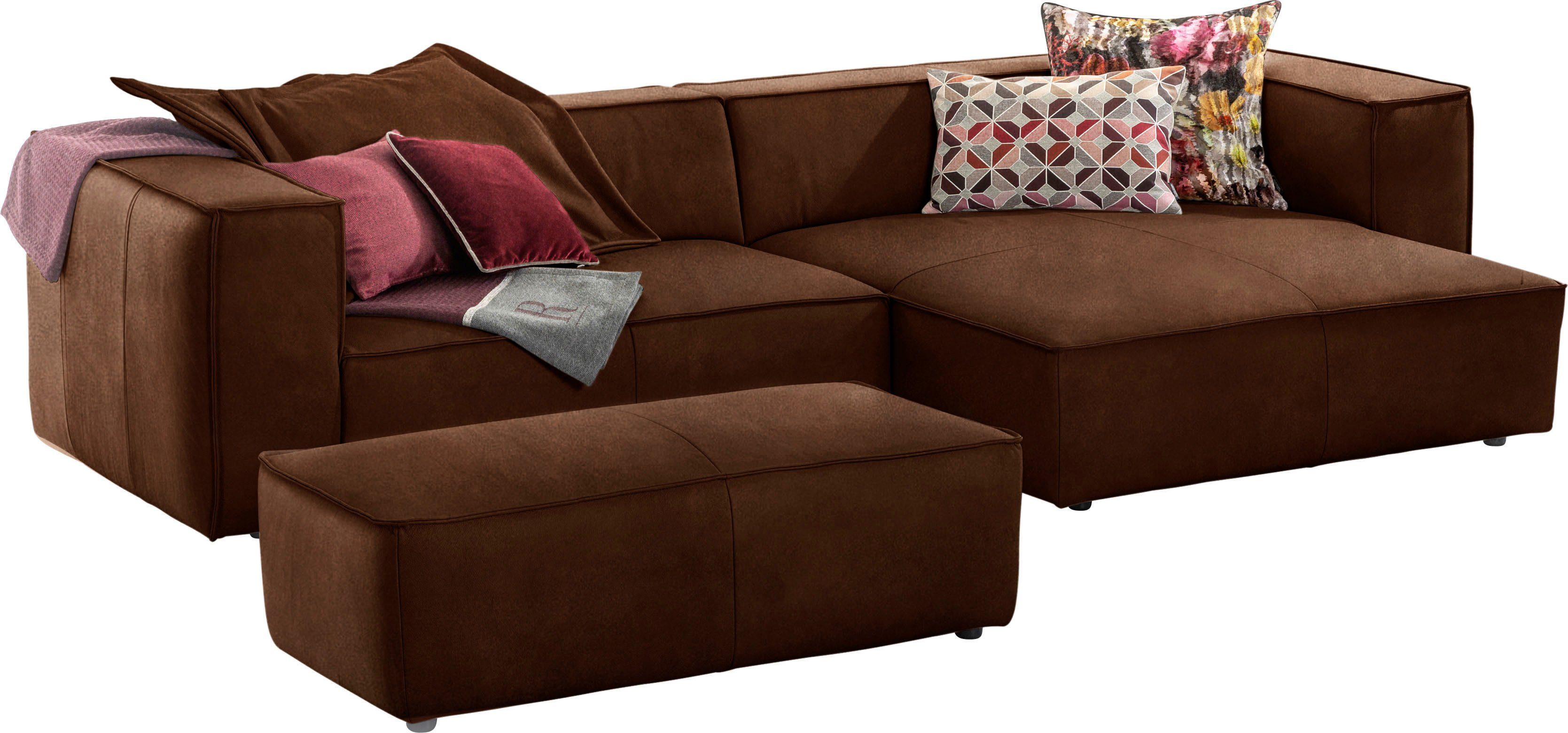 Ecksofa inklusive mit Hocker, mit Federkern around-the-block, Spar-Set, Biese, eleganter W.SCHILLIG