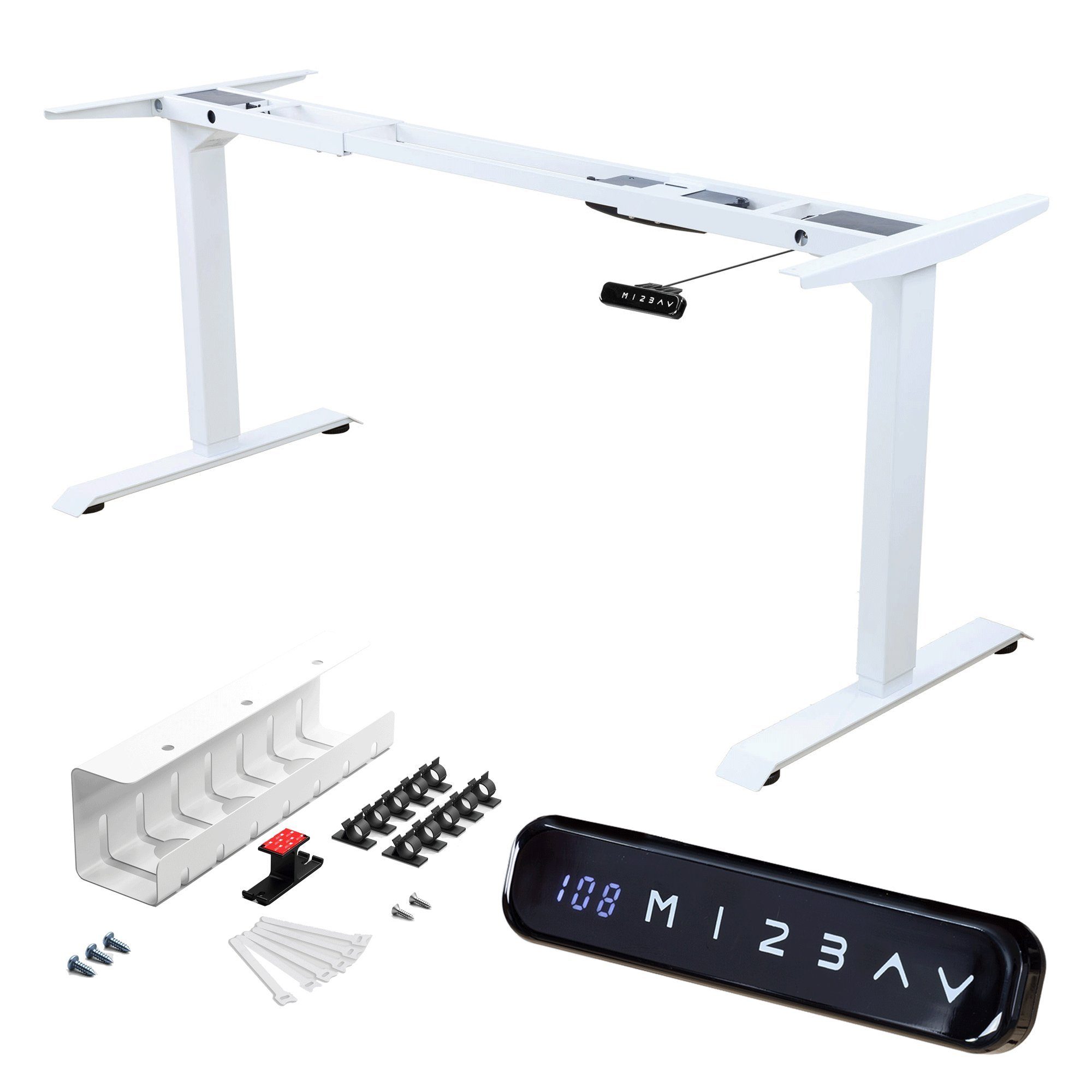 Albatros International Schreibtisch Albatros elektrisch höhenverstellbares Tischgestell mit Kabelkanal S5W (Weiss mit Kabelkanal), mit Memory-Funktion, Kollisionsschutz, Soft-Start/Stop