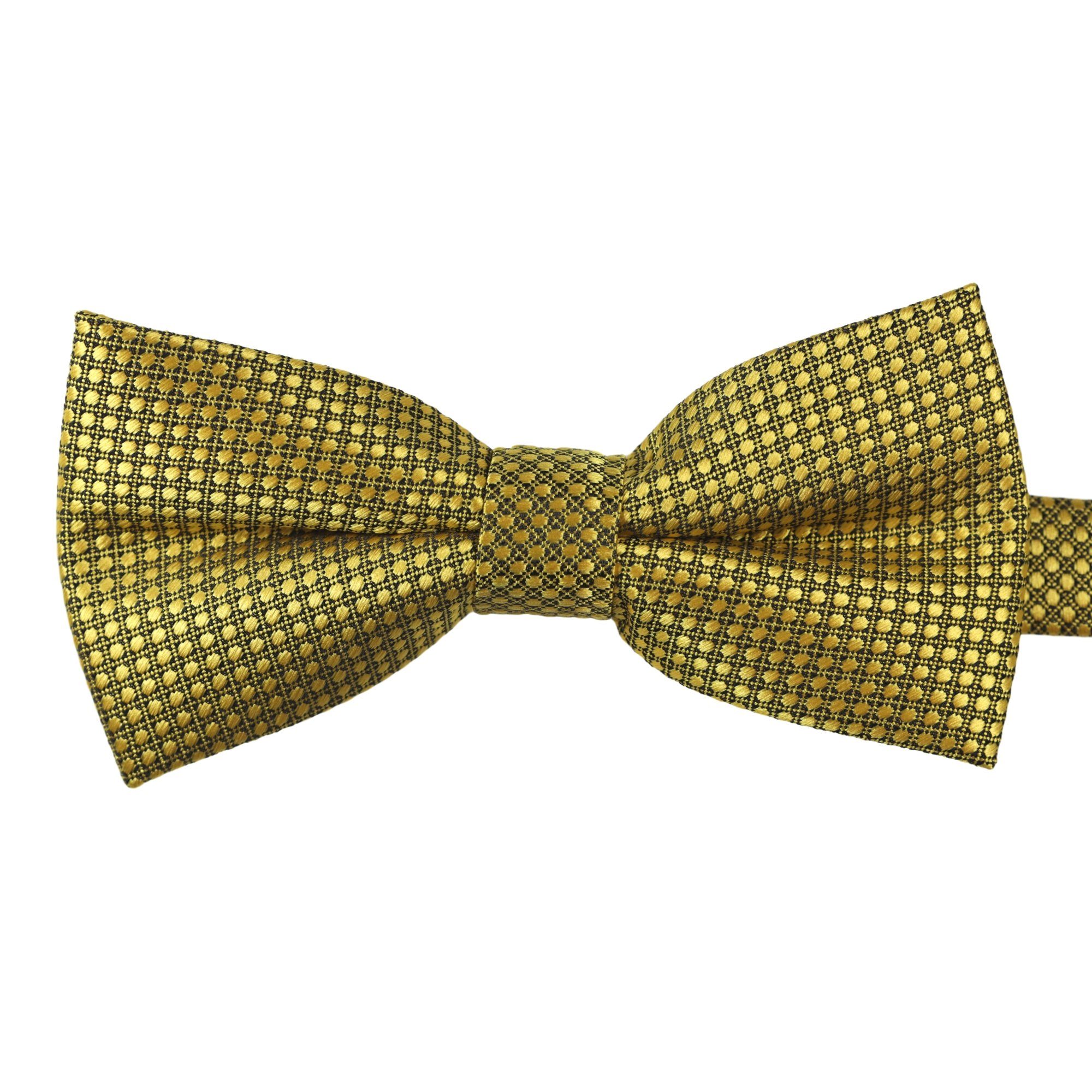 GASSANI Fliege Hochzeitsfliege Karo Tuch Festlich, Herren-Fliege z. Anzug Hochzeit (Set, 3-St., Schleife, Kariert, mit Einstecktuch, Manschettenknöpfe) Gepunktet Punkte Tupfen, Gebunden Vorgebunden Verstellbar, Seide-Touch