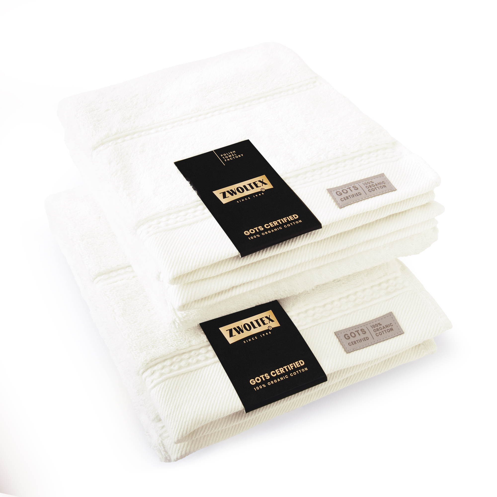 Zwoltex Handtücher 650g/m² weiches Handtuch Set saugstark Baumwolle Weiß, (GOTS Bio Baumwolle OEKO-TEX zertifiziert Handtücher 2x50x100), Hohe Saugfähigkeit durch dichte Baumwollfrottierstruktur