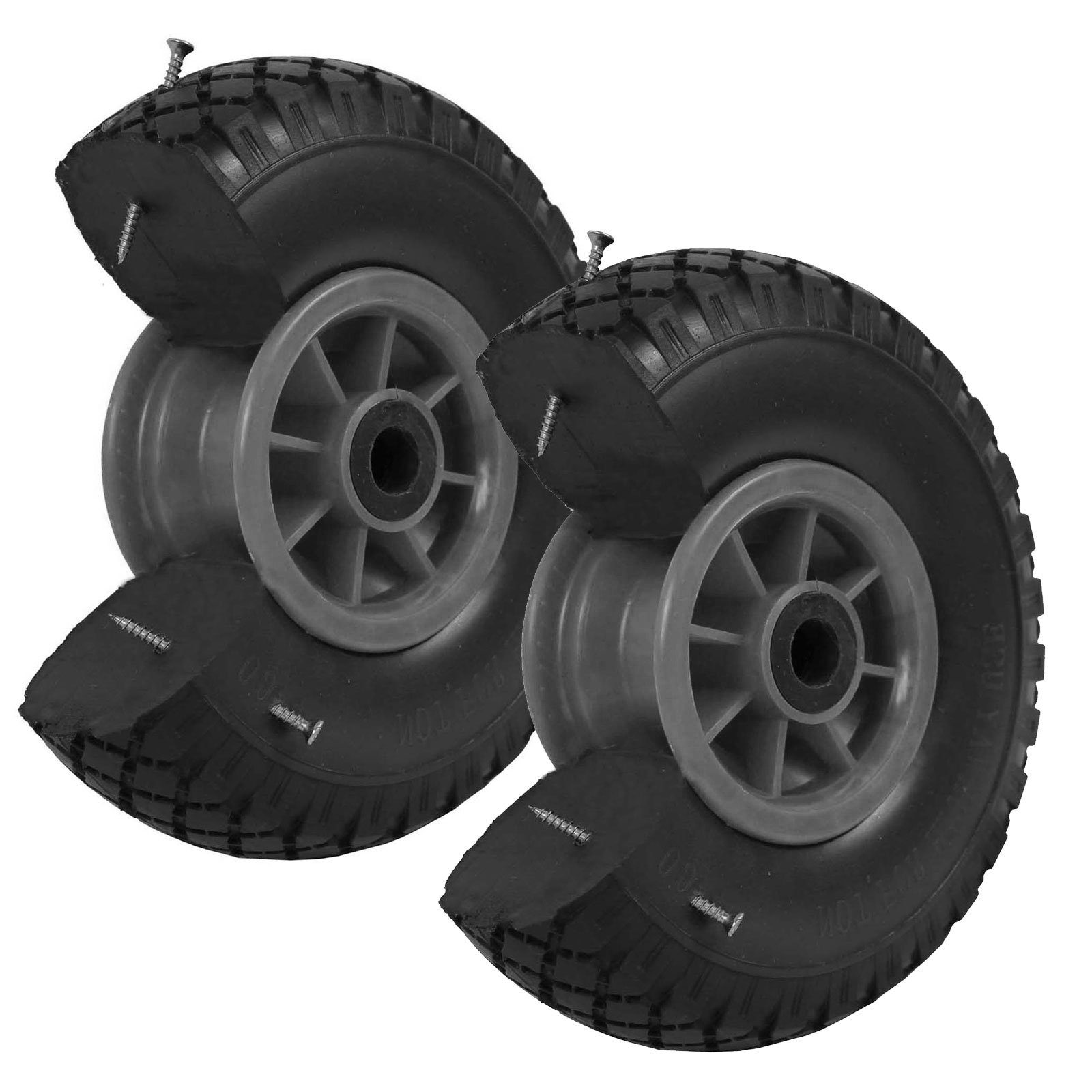 TRUTZHOLM Sackkarren-Rad 2xPU-Rad 260x85 mm zentrierte Nabe Ø 20 mm grau Vollgummi Bollerwagen (Spar-Set, 2 St), Witterungsbeständig