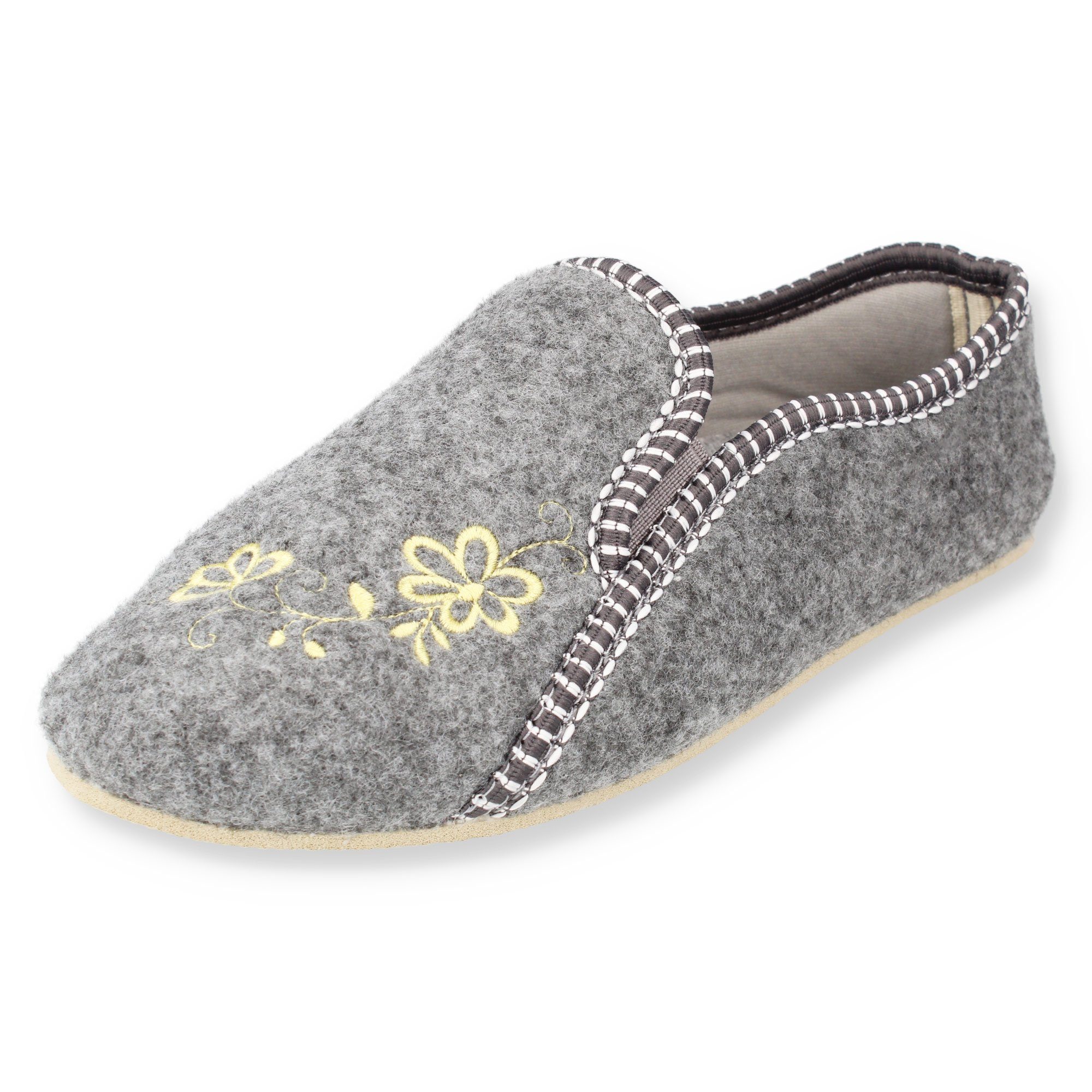 filsko Rosendaal Damen Ballerina Hausschuh mit Stickereien