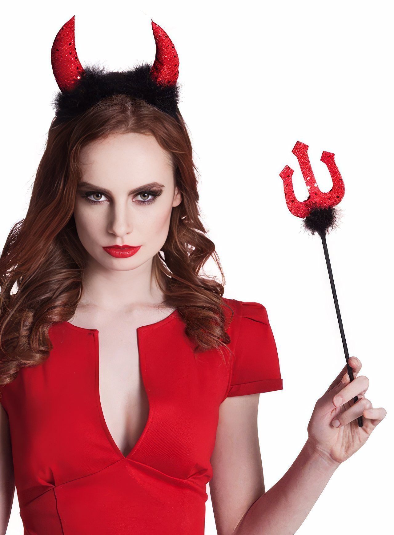 Boland Kostüm Halloween Teufel Accessoire-Set, Halloween-Set für die verführerische Dämonin
