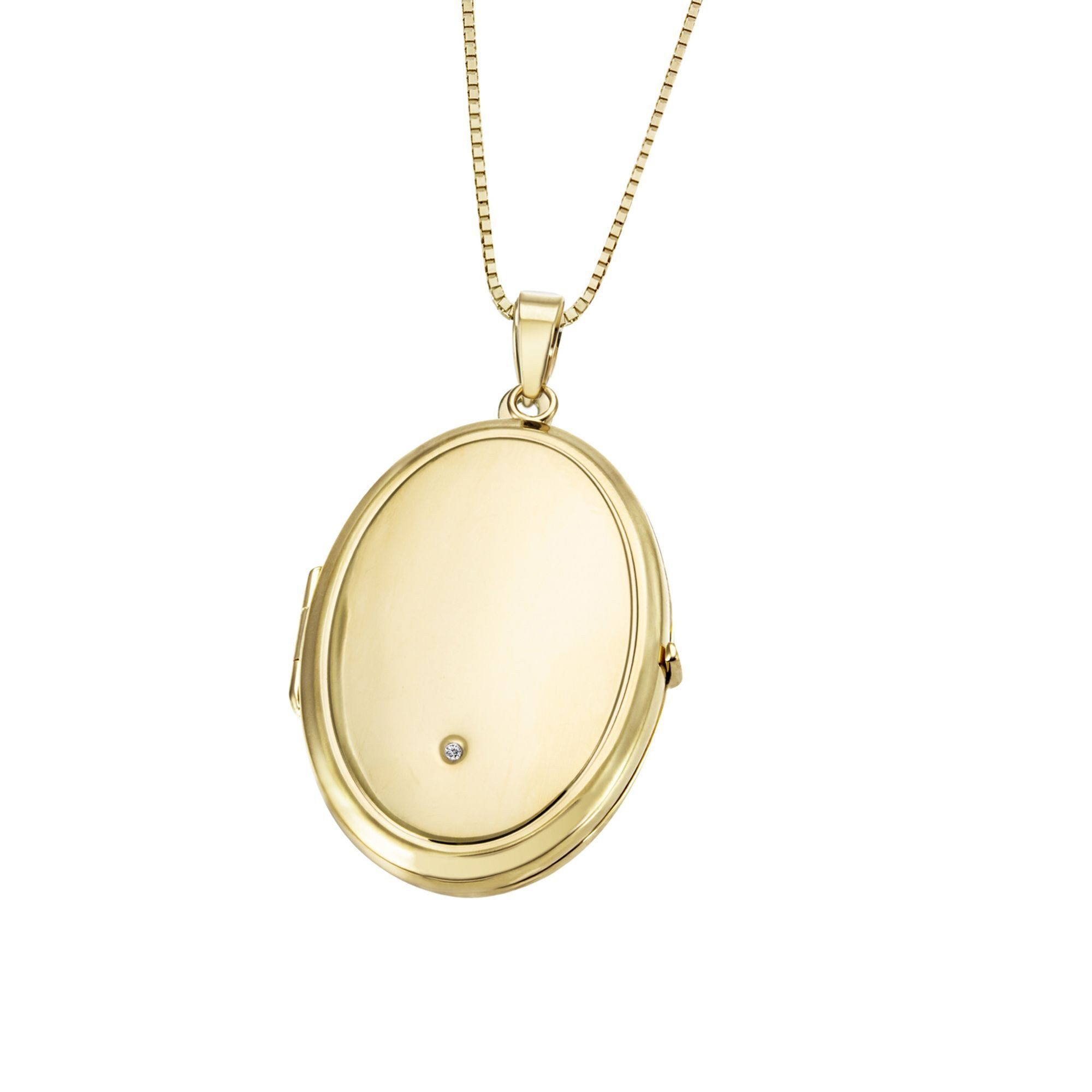 goldmaid Kette mit Anhänger 375 Gelbgold Glänzend 1 Diamant weiß