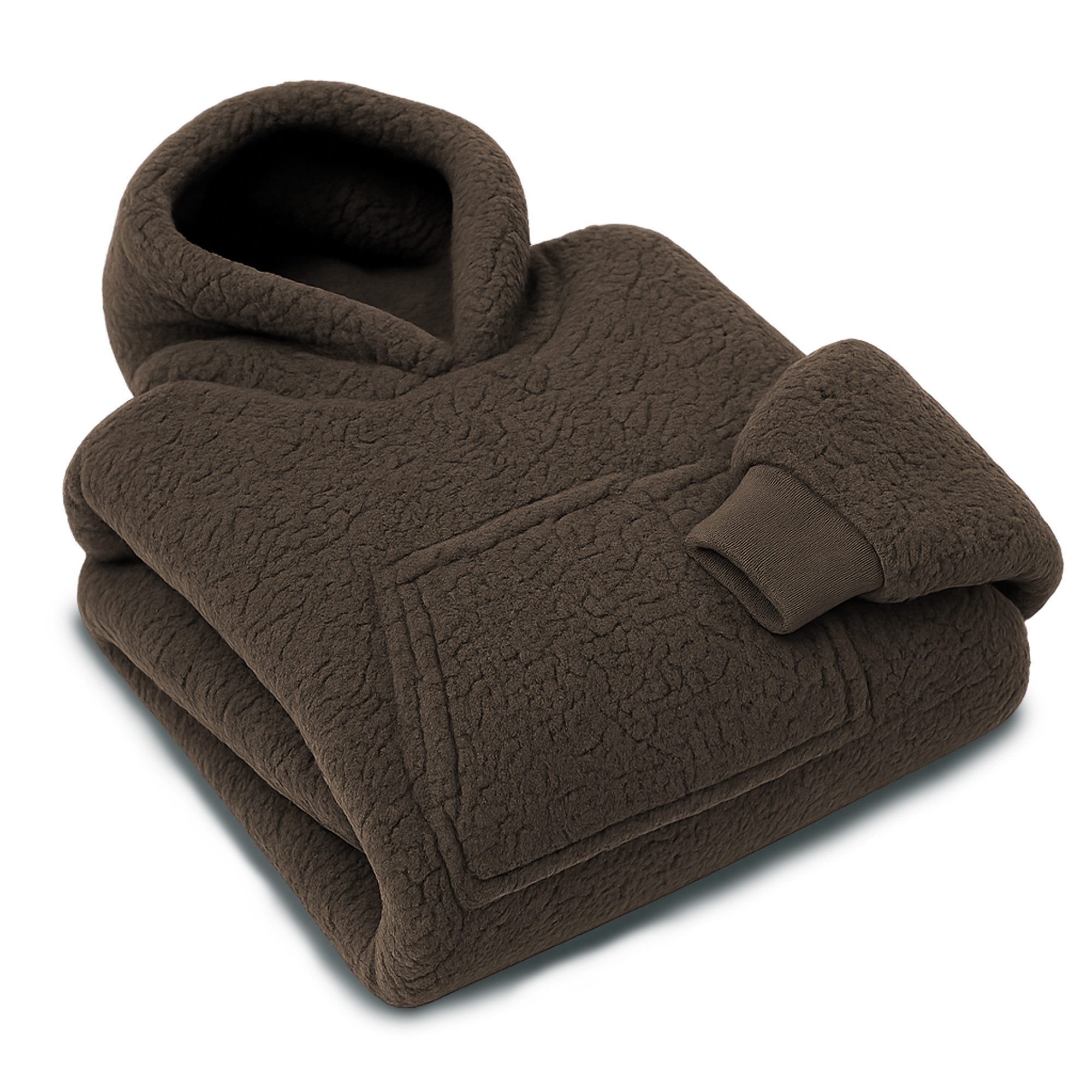 hemmy Fashion Hoodie Kuschelhoodie Oversize Sherpa Fleece Kuscheldecke mit Ärmel / Kapuze, One Size