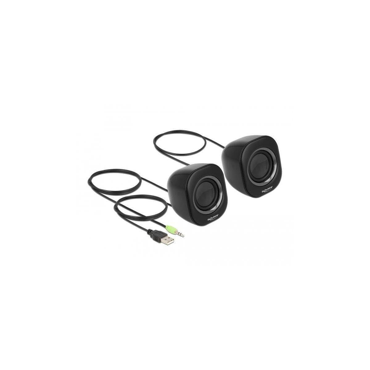 Mini Lautsprecher Delock Stereo PC mit mm Lautsprecher 3,5 Klinkenstecker...