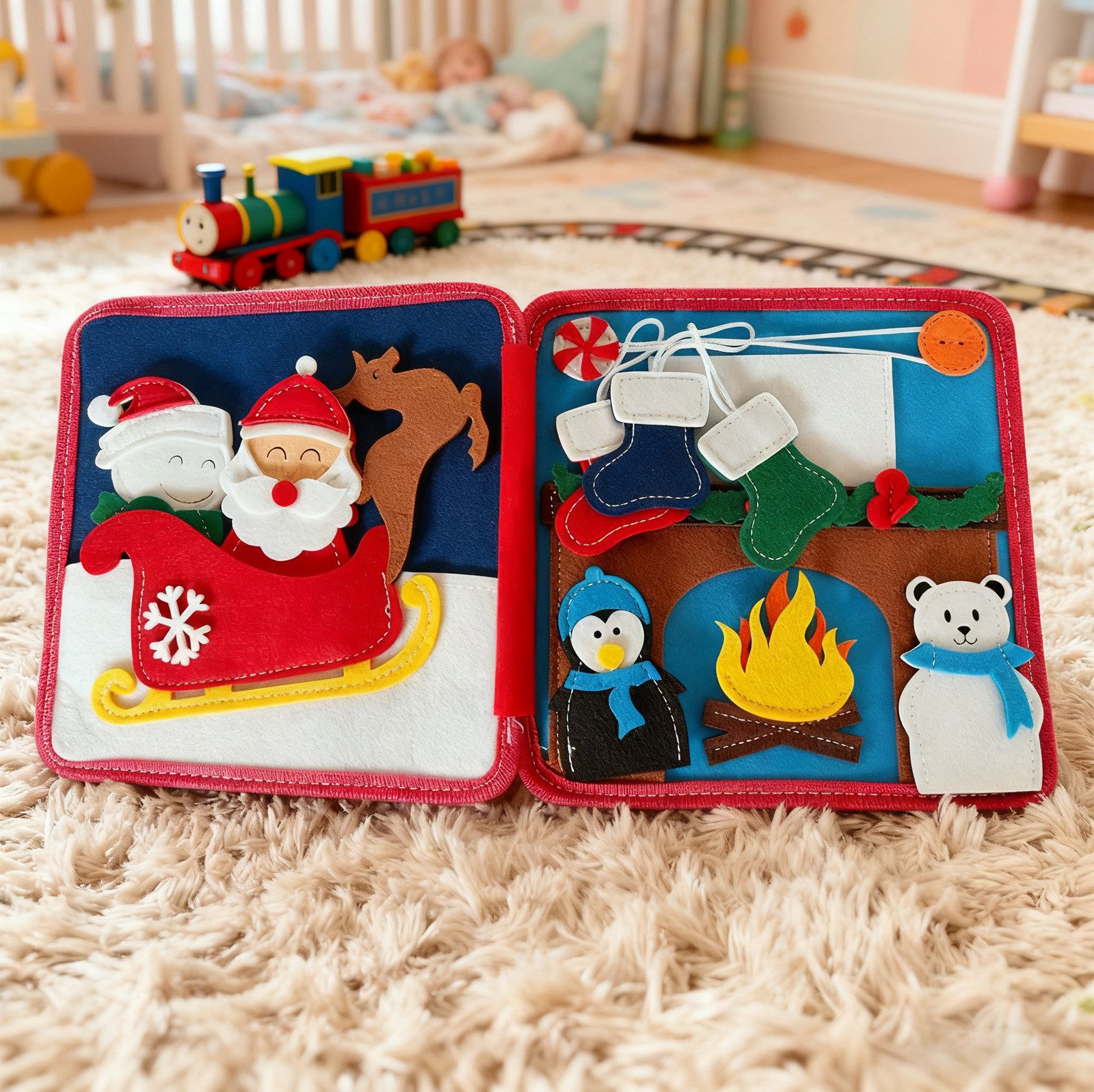 OKWISH Lernspielzeug Filz Aktivitätsbuch 12 Seiten Filz Entwicklungsspielze günstig online kaufen