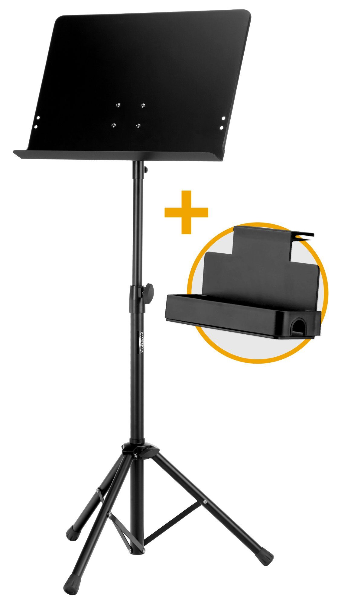 Classic Cantabile Notenpult Classic Cantabile Orchesterpult Deluxe Set inkl. Ablagebox, (Spar-Set, inkl. Ablagebox), Robuste, dreibeinige Rohrkonstruktion