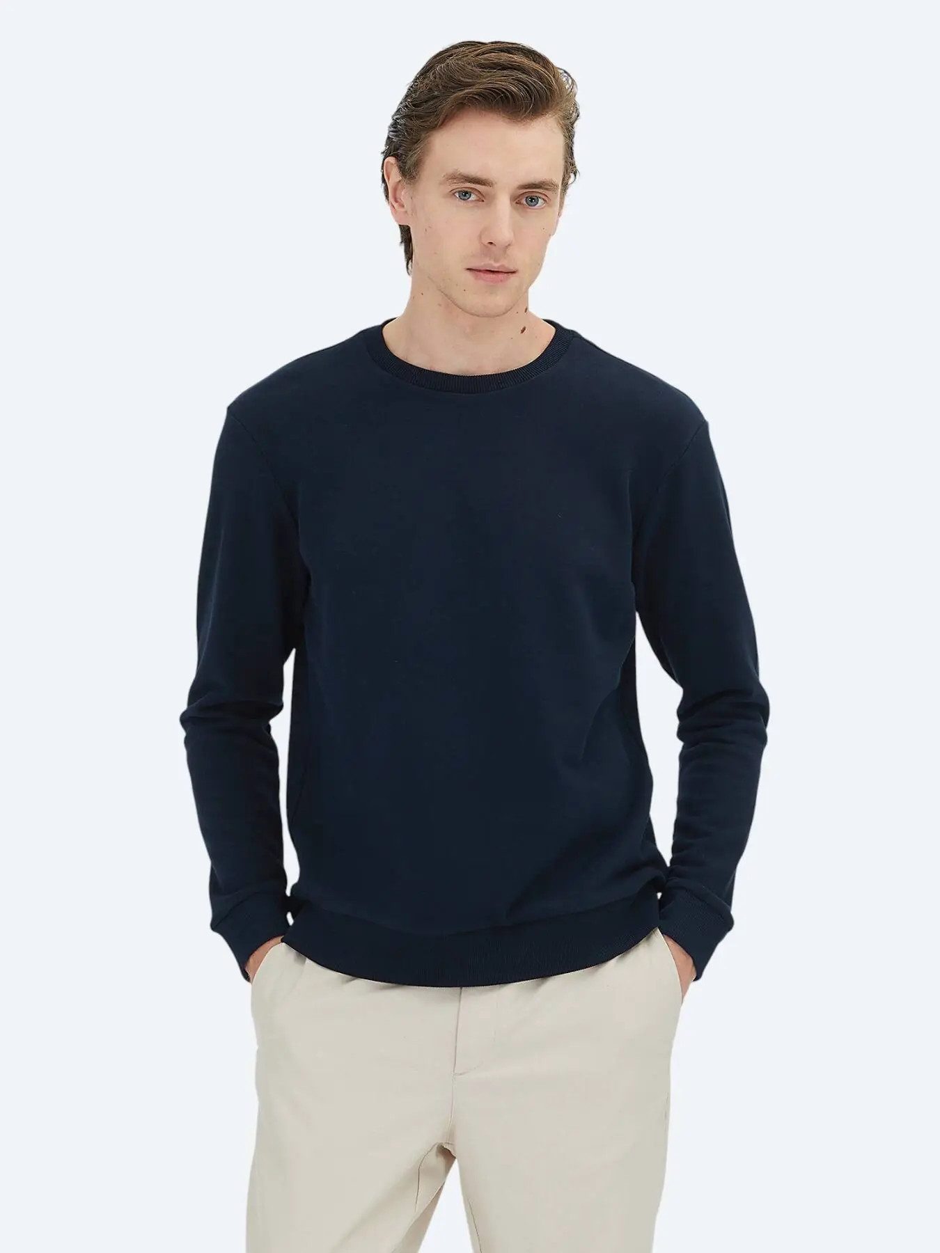 KİP Sweatshirt Marineblaues Sweatshirt mit Rundhalsausschnitt