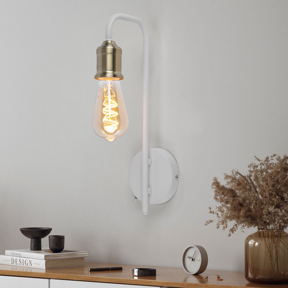 GLOBO LIGHTING LED Wandleuchte, Leuchtmittel inklusive, Warmweiß, Wandlampe Wandleuchte Leselampe LED Filament Schlafzimmerlampe weiß