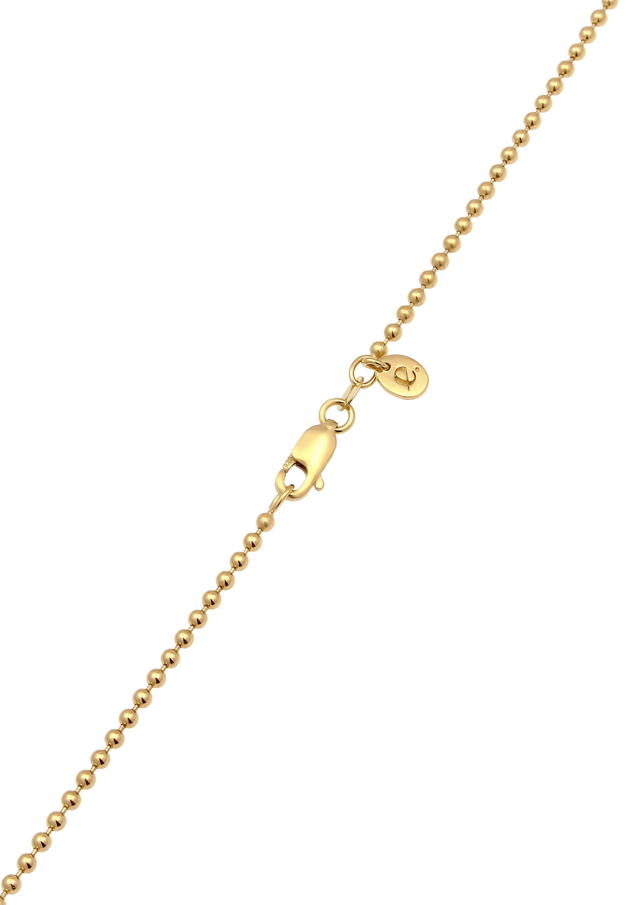 Elli Premium Kette mit Anhänger Kugelkette mit Zirkonia Weiß 925 Sterling Silber