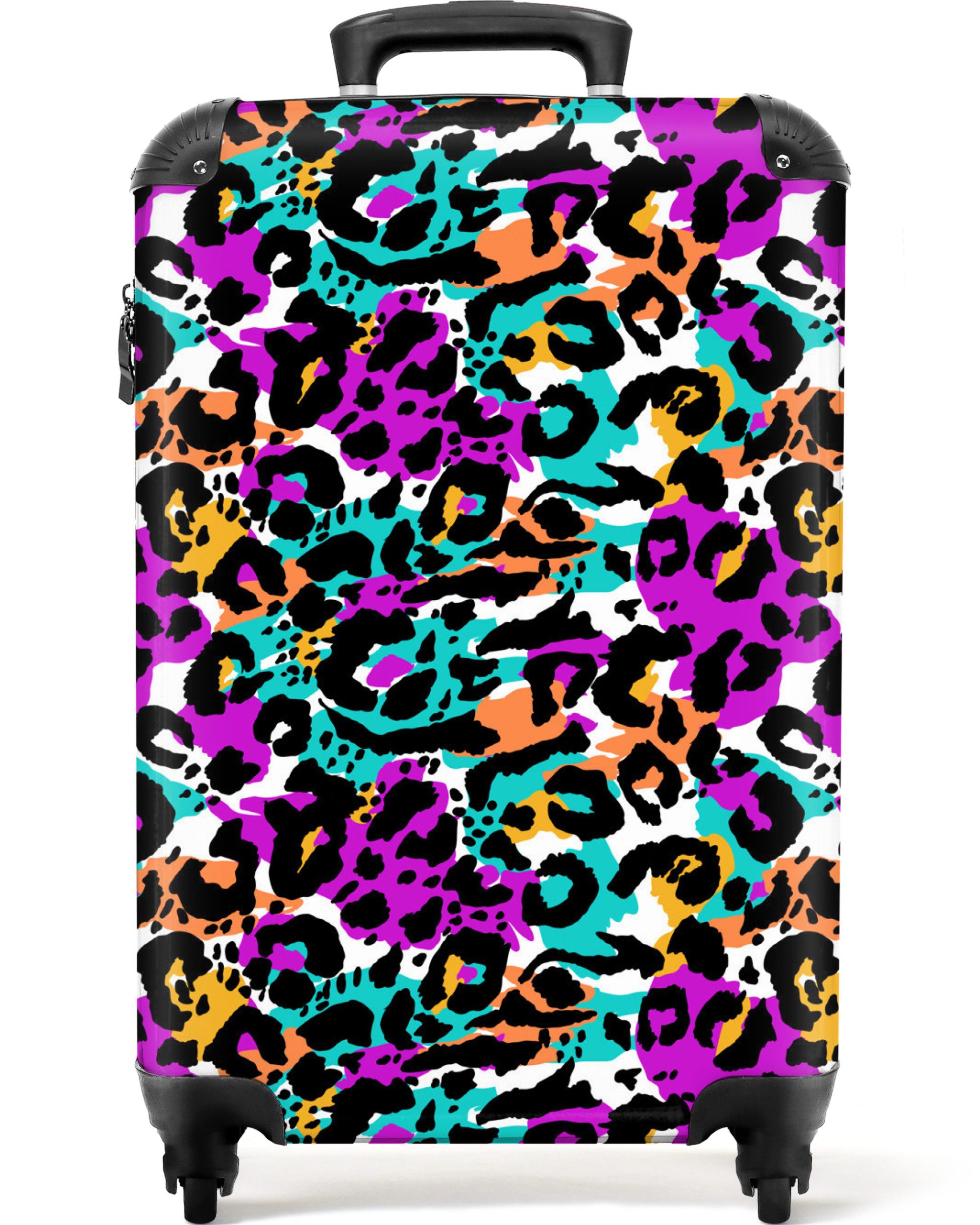 NoBoringSuitcases.com© Hartschalen-Trolley Tiermuster - Neon - günstig online kaufen