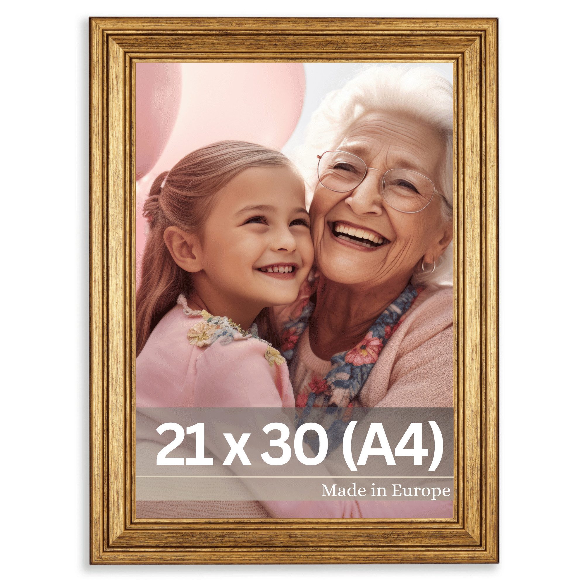 Victor (Zenith) Bilderrahmen Goya, Bilderrahmen Gold 21x30 cm, Bilderrahmen A4 Vintage