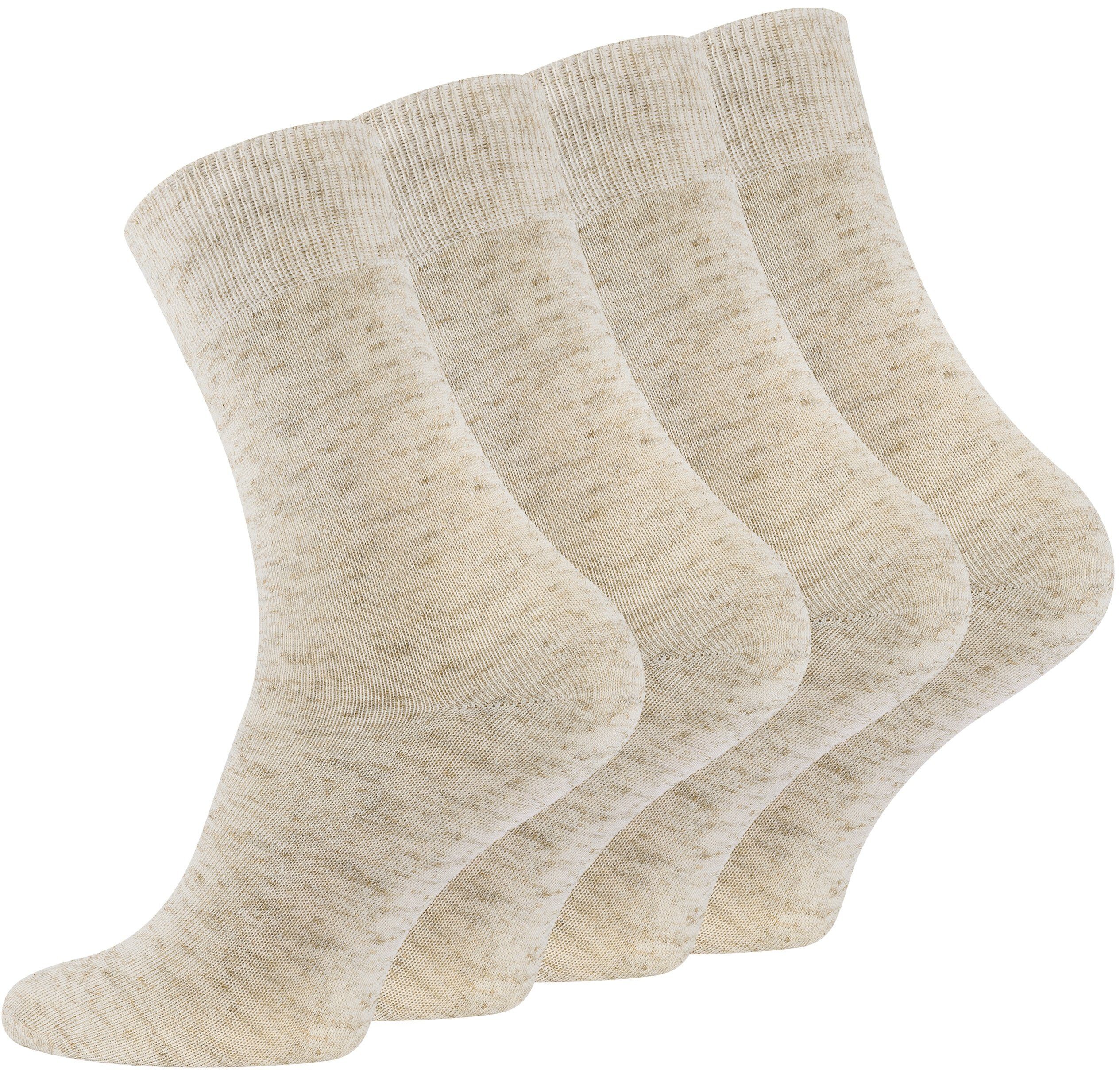 Socken (8-Paar) Prime® angenehmen Baumwoll-Leinengemisch aus Cotton