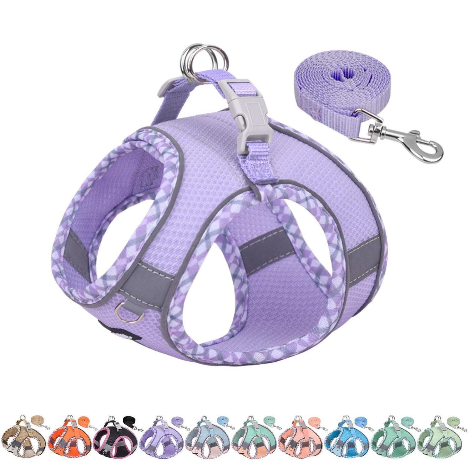 LuxusKollektion Geschirr Hundegeschirr & Leine Set Lila XXXS, Textil